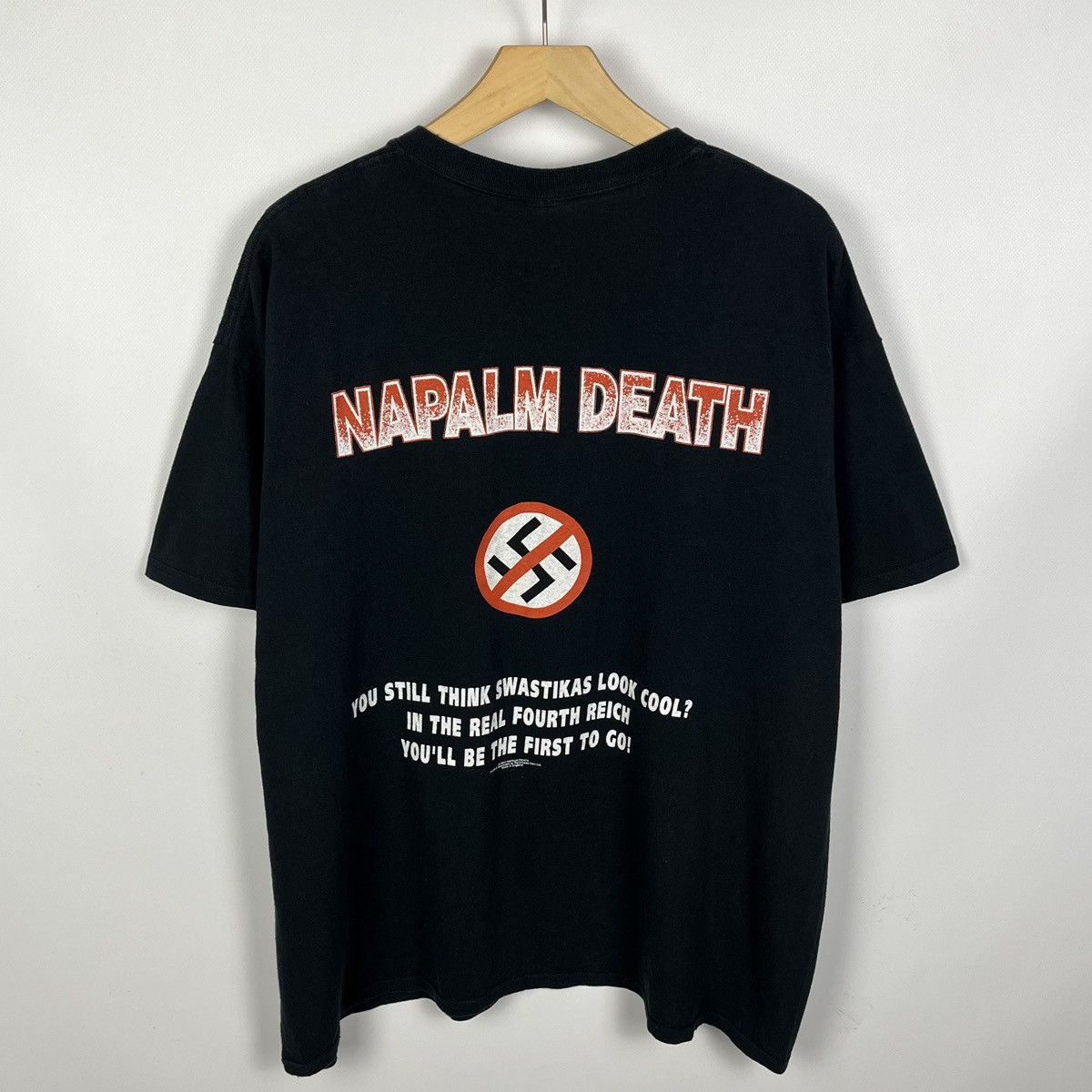 Band Tees Vintage Napalm Death Nazi Punks Fuck Off band T Shirt 2003 Size US XL / EU 56 / 4 - 9 Thumbnail