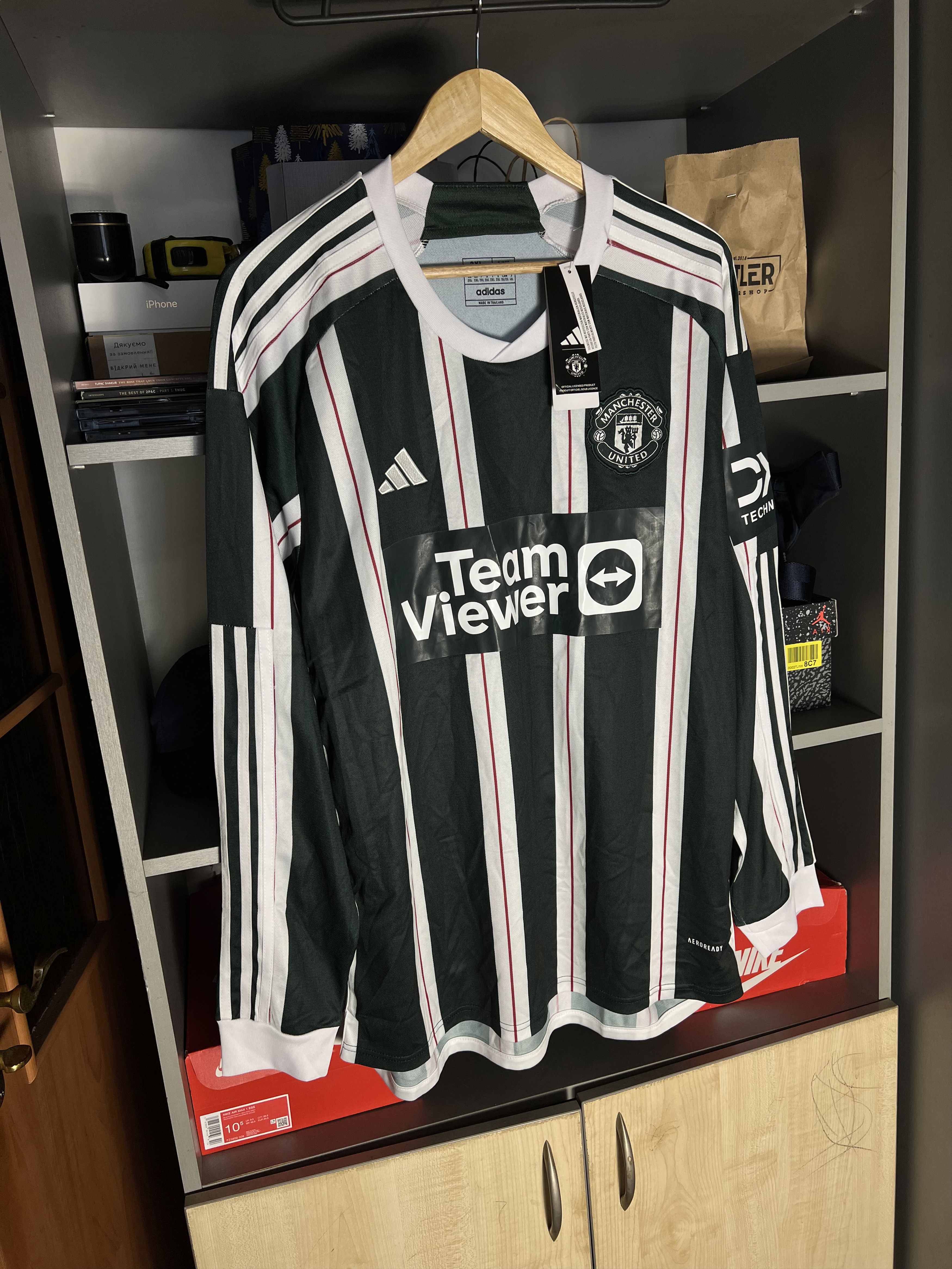 Vintage Very Rare Adidas FC Manchester United England Soccer Jersey Size US XXL / EU 58 / 5 - 1 Thumbnail
