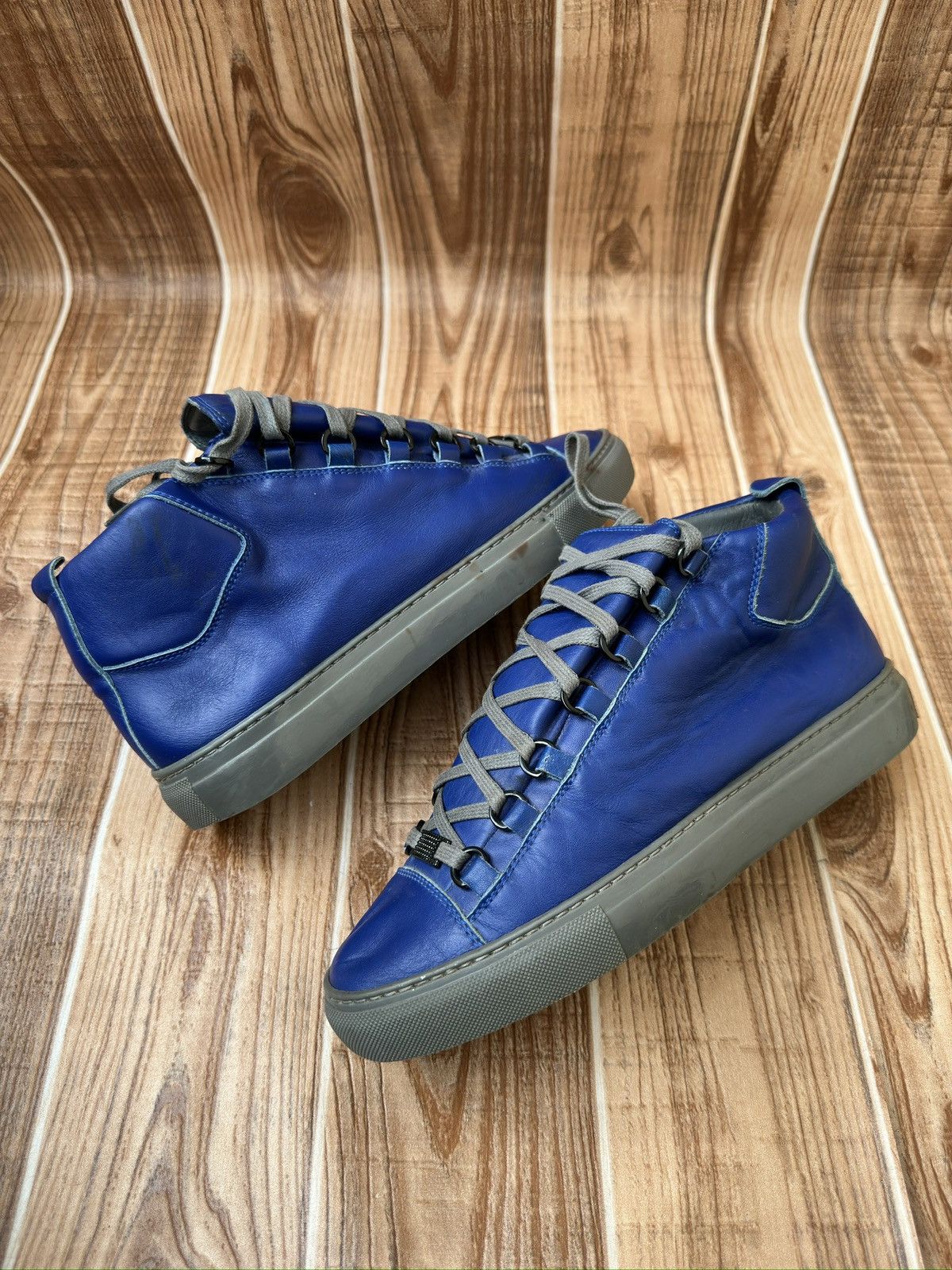 Balenciaga Balenciaga Arena Blue Leather Hightops Size US 7 / EU 40 - 11 Thumbnail