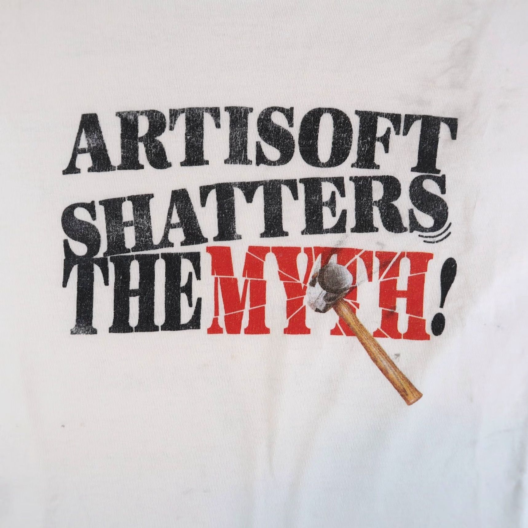 Vintage VINTAGE 90s Oneita Shatters The Myth T Shirt Networking Mens Size XL White USA Nike? Size US XL / EU 56 / 4 - 3 Thumbnail