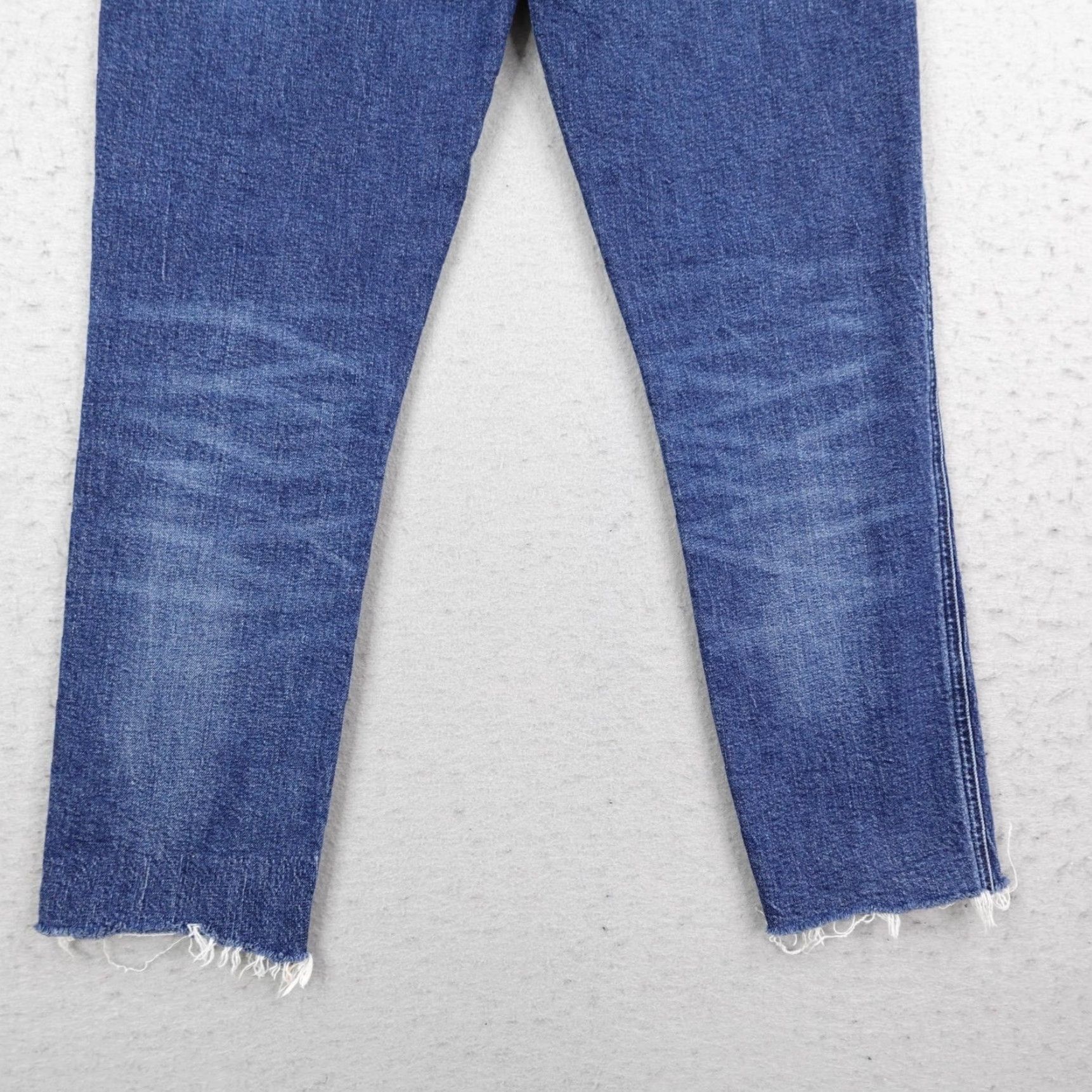 Agolde VINTAGE? No—Wait, item not vintage. AGOLDE Jeans Womens 28 Blue Denim High Rise Straight Crop Distressed Raw Hem Jeans Size 28" / US 6 / IT 42 - 6 Thumbnail