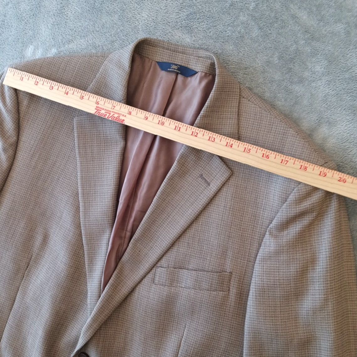 Brooks Brothers Brooks Brothers Blazer Mens 44 Beige Plaid Wool Two-Button Single Vent breathable Notch Lapel Two-Button Front JACKET Costume 2 Piece Vintage No? Size 44R - 2 Thumbnail