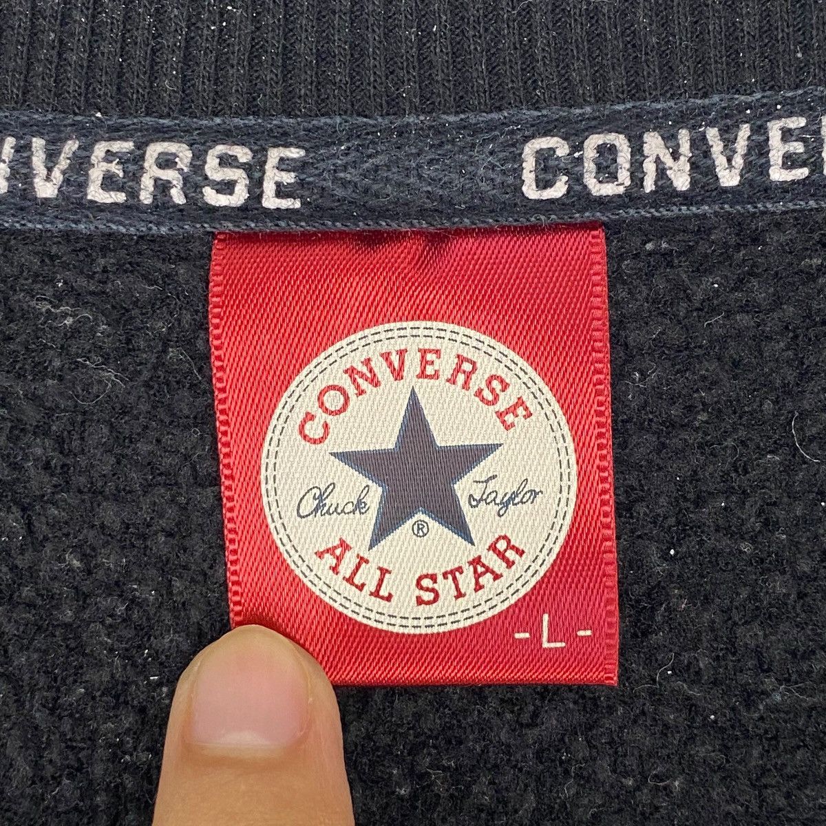 Vintage Vintage Converse Japan Sweatshirt Crewneck Black Jumper Sz L Size US L / EU 52-54 / 3 - 6 Thumbnail