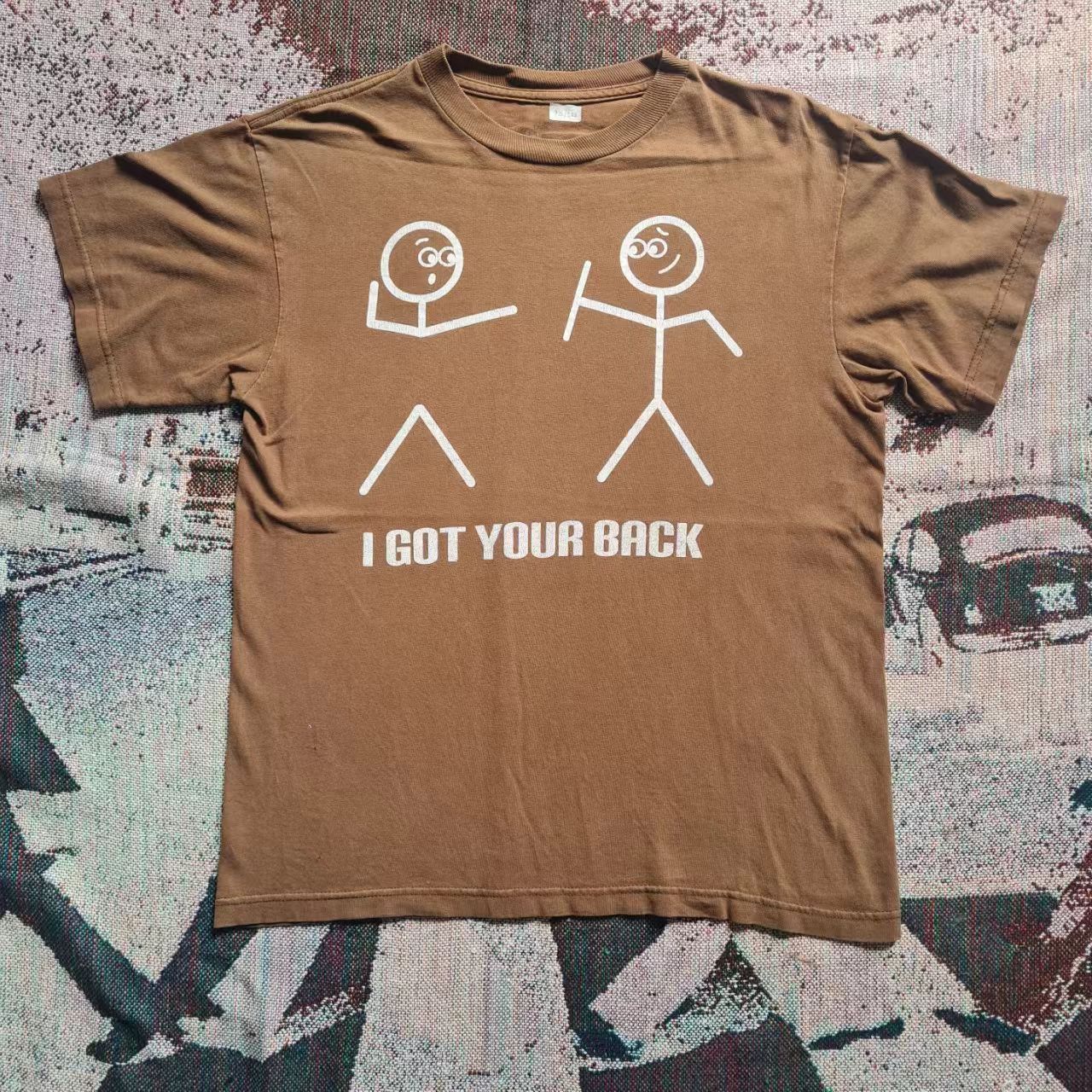 Vintage Brown Vintage-Style T-Shirt with Playful Print Size US M / EU 48-50 / 2 - 1 Thumbnail