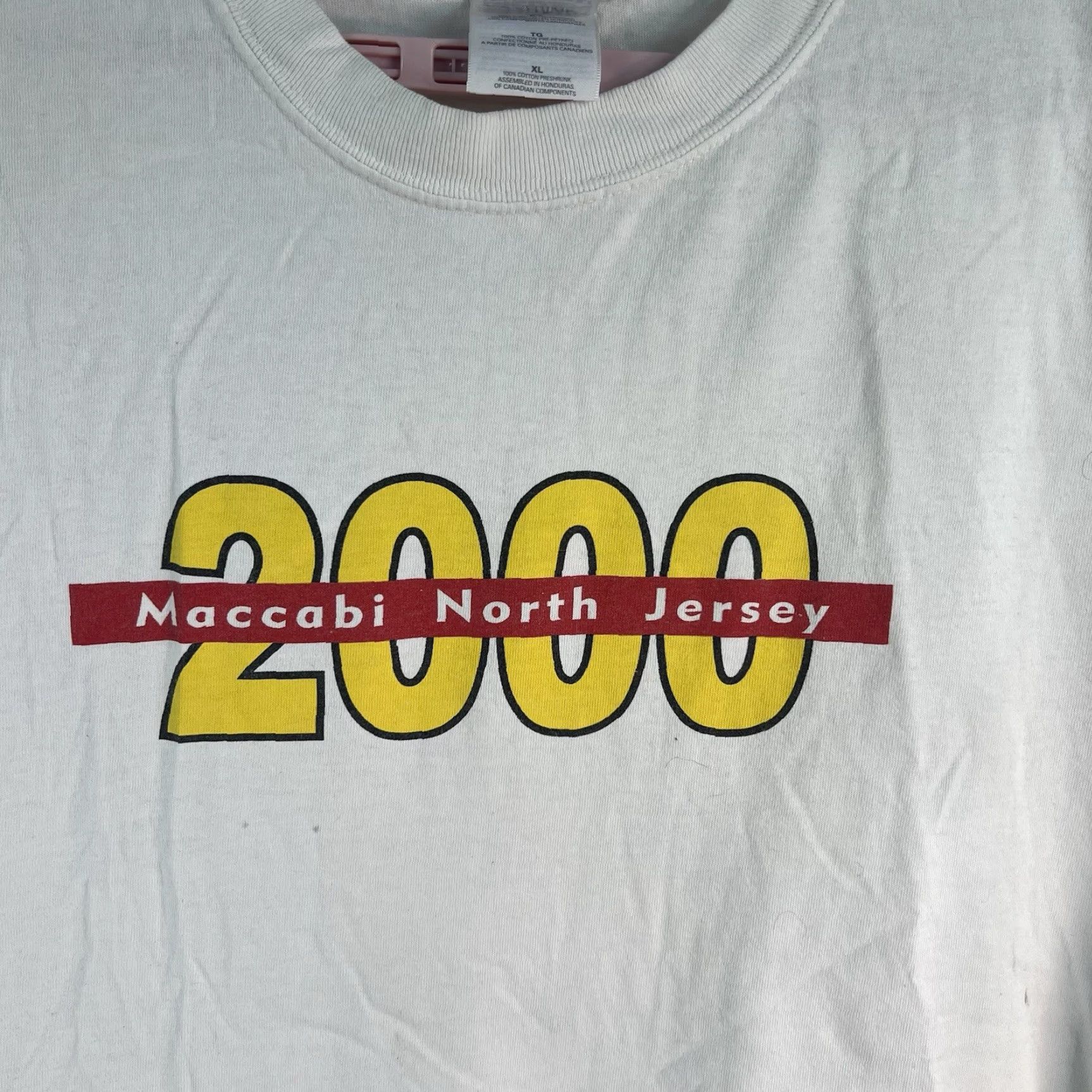Gildan VINTAGE Maccabi N Jersey 2000 T-Shirt Men’s XL White Size US XL / EU 56 / 4 - 3 Thumbnail