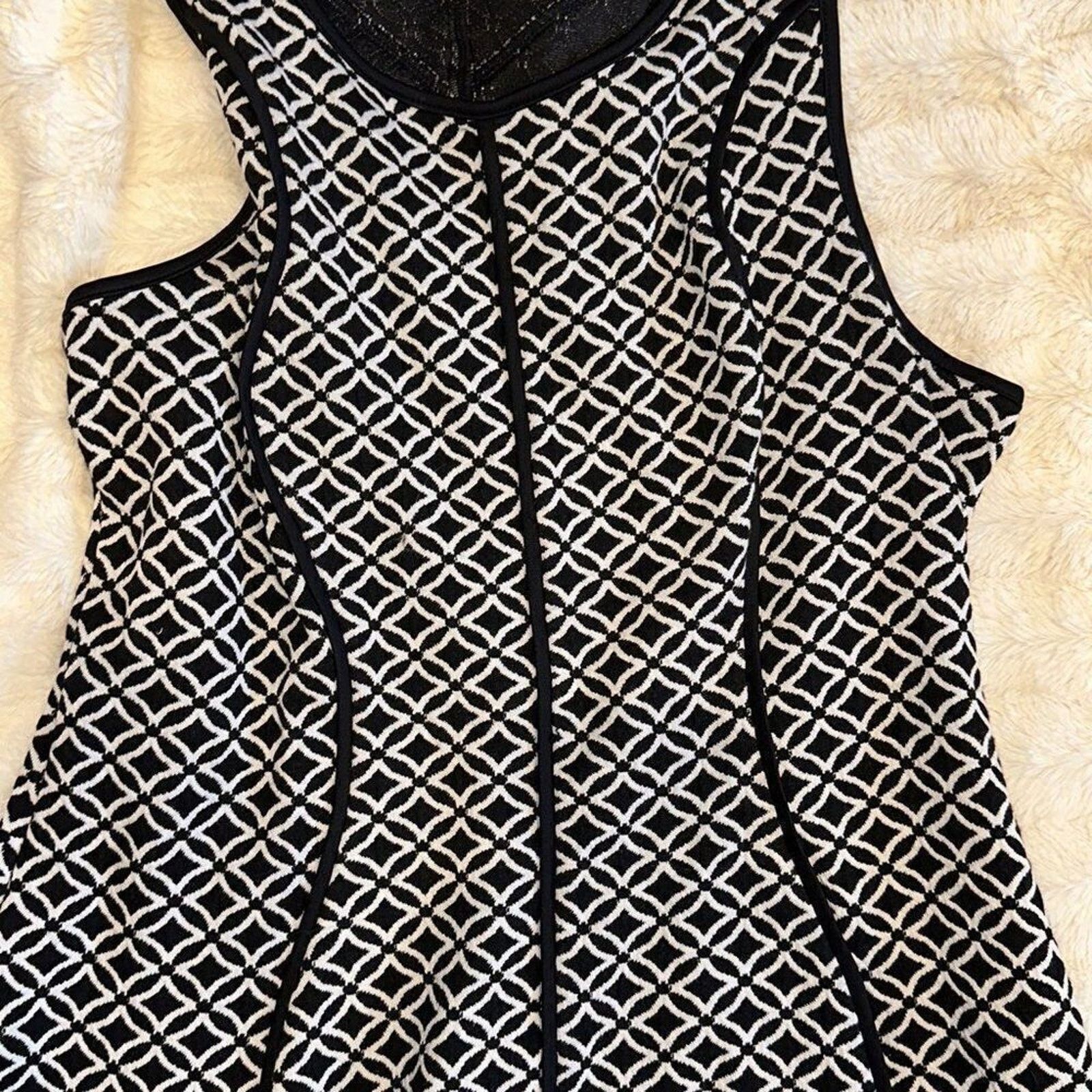 Mossimo Mossimo Black and White High-Neck A-Line Dress | Sz L Size L / US 10 / IT 46 - 4 Thumbnail