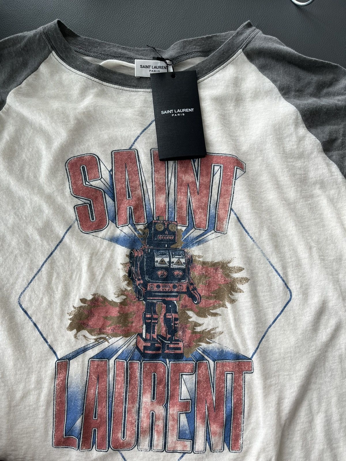 Saint Laurent Paris Brand New Super Runway Saint Laurent Logo 🤖 Robot Tee Shirt Size US L / EU 52-54 / 3 - 12 Thumbnail