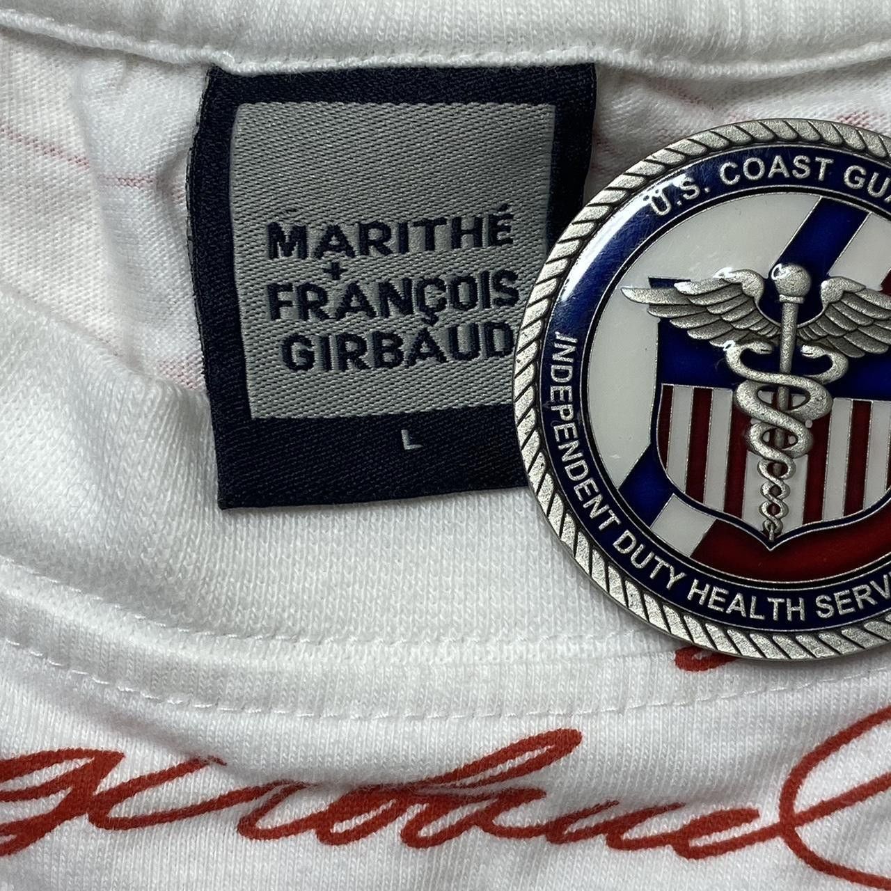 Marithe + Francois Girbaud Vintage MFG White AOP Script Tee Size Large Size US L / EU 52-54 / 3 - 3 Thumbnail