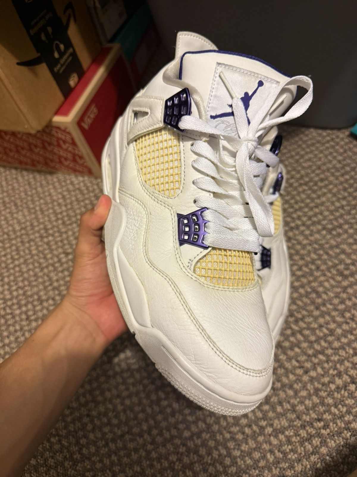 Jordan Brand Jordan 4 Metallic Purple Size US 9.5 / EU 42-43 - 3 Thumbnail
