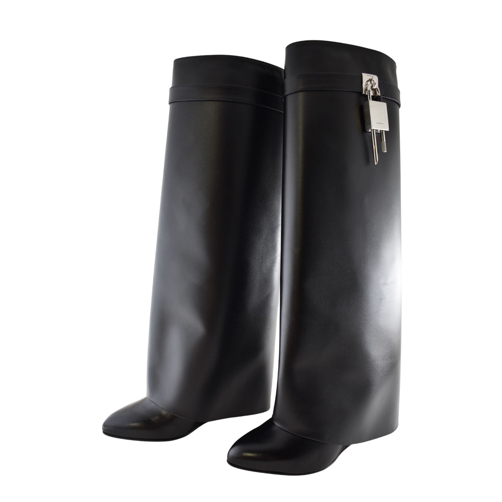 Givenchy Givenchy Shark Lock Pant Black Leather Knee High Boots 42 Size US 12 / IT 42 - 12 Thumbnail