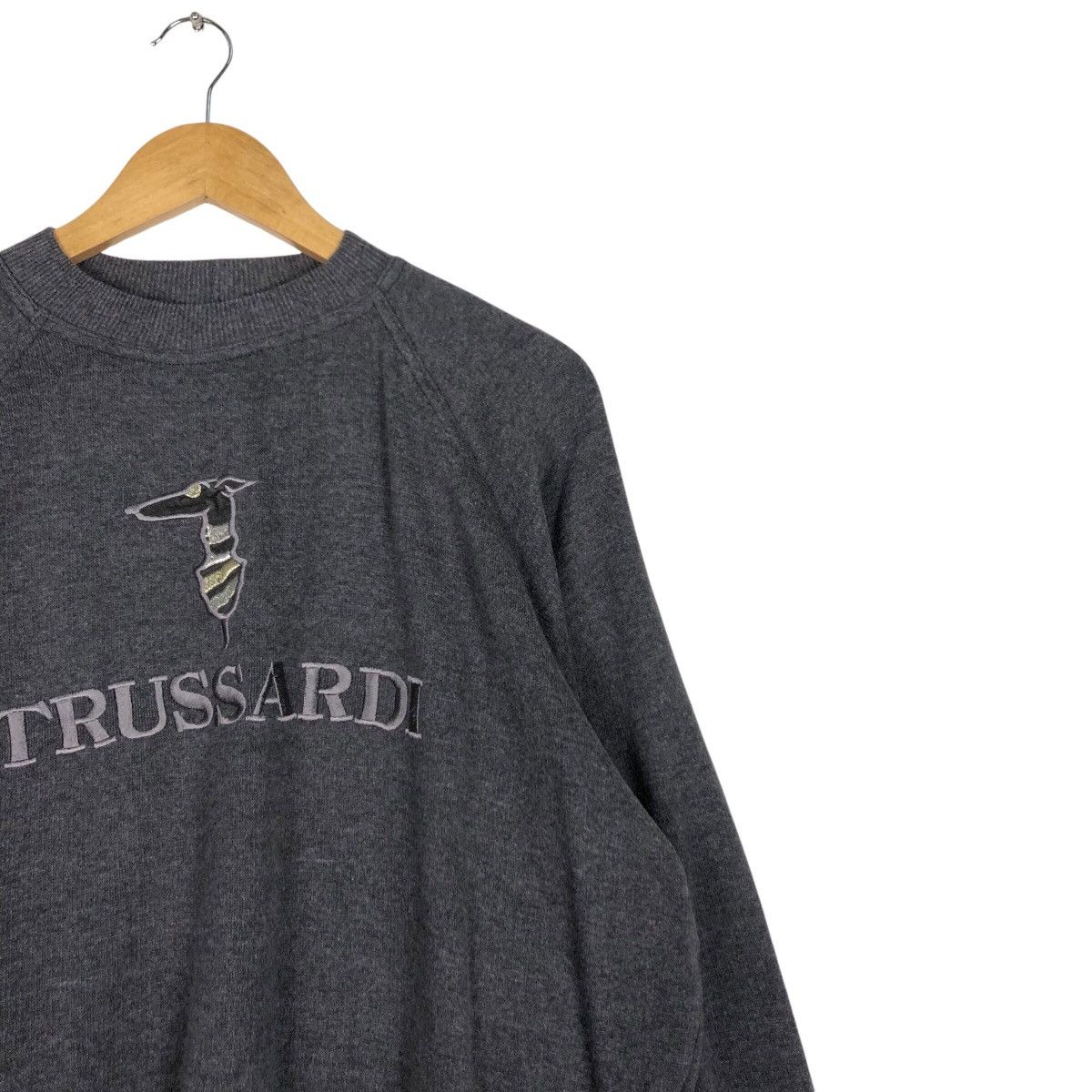 Trussardi × Vintage Vintage Trussardi Sweatshirt Spell Out bIG logo Size US L / EU 52-54 / 3 - 5 Thumbnail