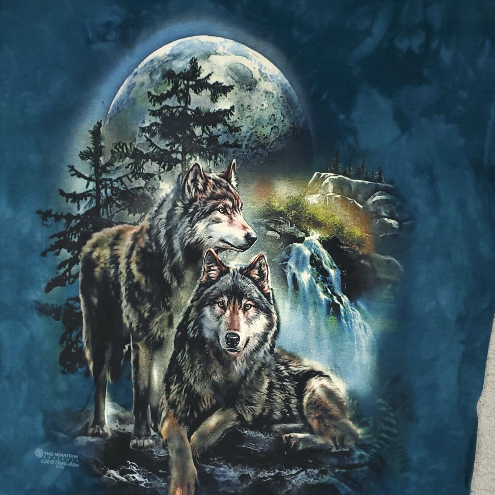 The Mountain The Mountain Graphic T-Shirt Mens XL Blue Wolf Lookout Short Sleeve Size US XL / EU 56 / 4 - 2 Thumbnail