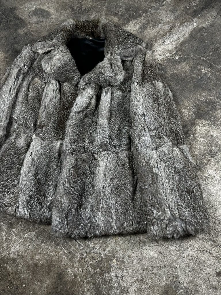 Vintage 90s Vintage Real Fur Rabbit Coat Jacket Avant Garde Size L / US 10 / IT 46 - 3 Thumbnail