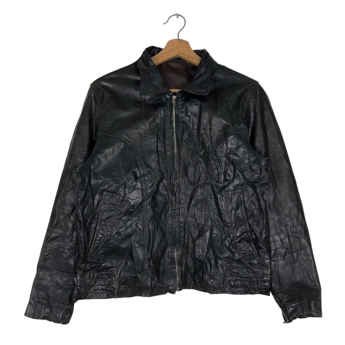 Japanese Brand 📌Vintage Biker Genuine Leather Jacket Skendel Issey Miyake Size US M / EU 48-50 / 2 - 2 Thumbnail