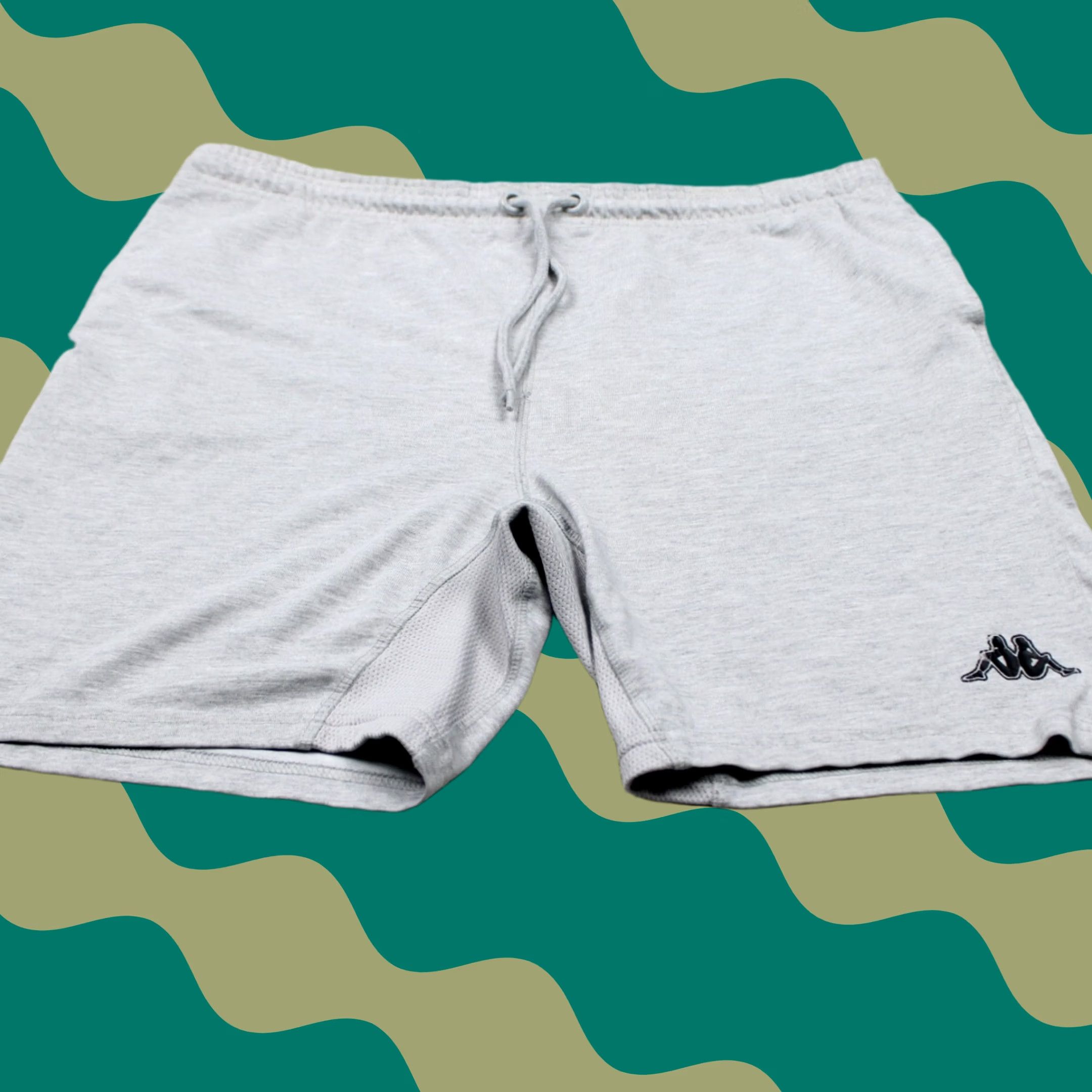 Kappa Kappa Sweat Shorts Men Large Gray Drawstring 100% Cotton Athleisure w/ 7" inseam Size US 33 - 1 Thumbnail