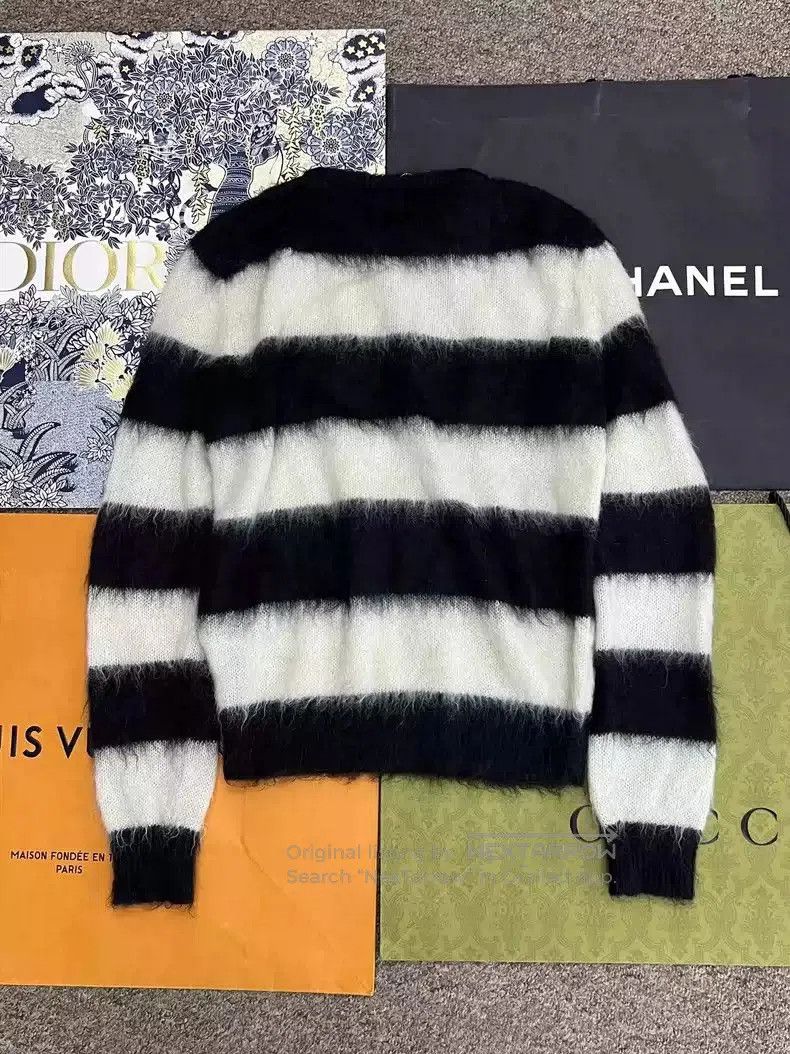 Saint Laurent Paris Saint Laurent Paris Mohair black and white striped sweater. Size US M / EU 48-50 / 2 - 2 Thumbnail