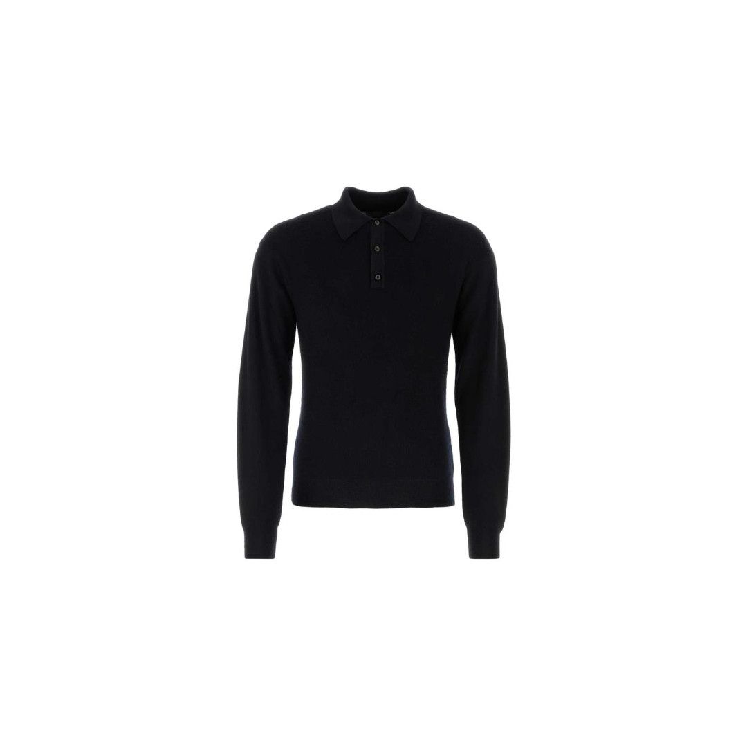 Prada o1bcso1str1025 Cashmere Silk Polo Sweater in Black Size US L / EU 52-54 / 3 - 1 Preview