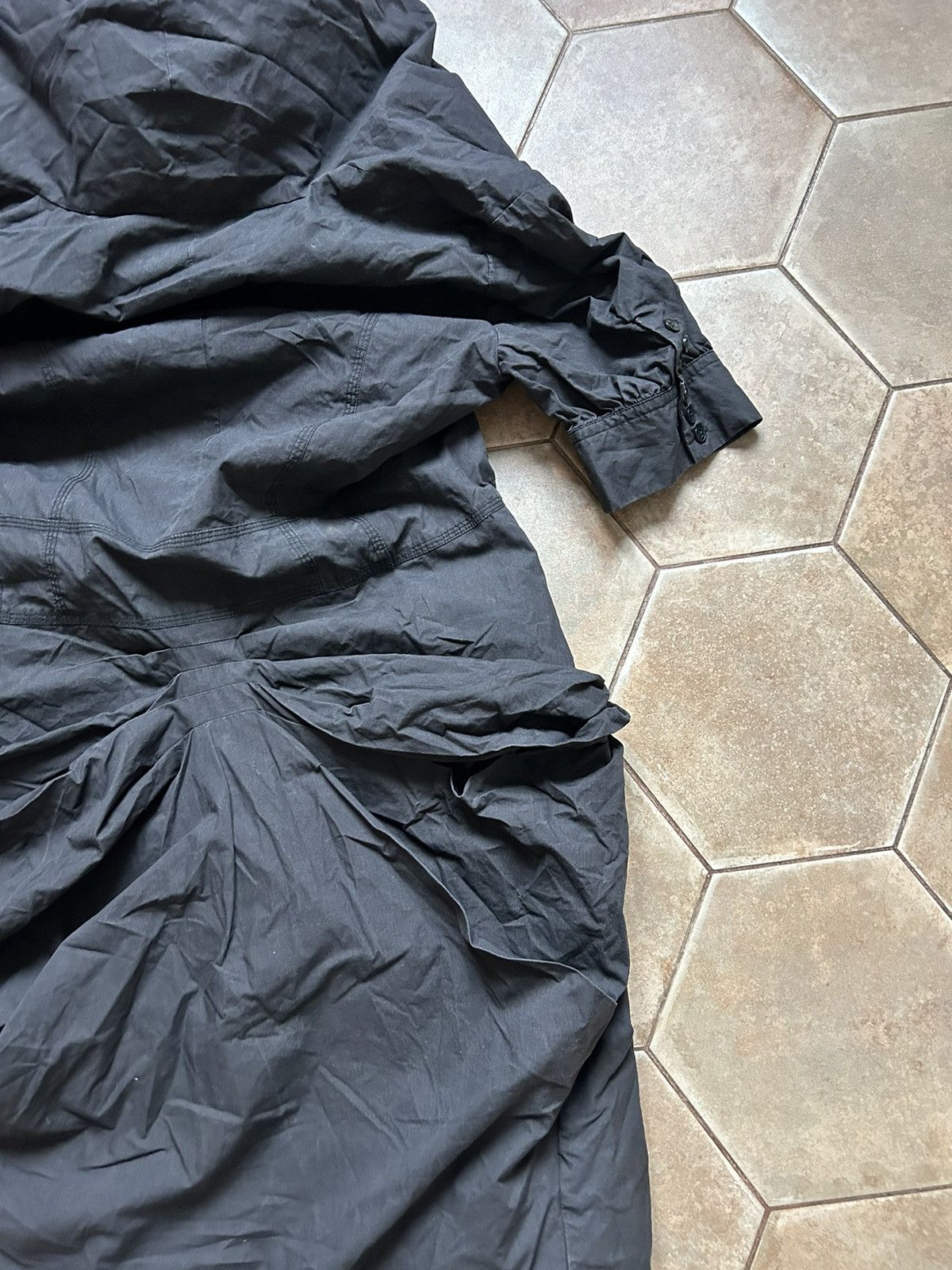 Vintage YOHJI YAMAMOTO Shirt Top Dress Button Long hood Size L / US 10 / IT 46 - 10 Thumbnail