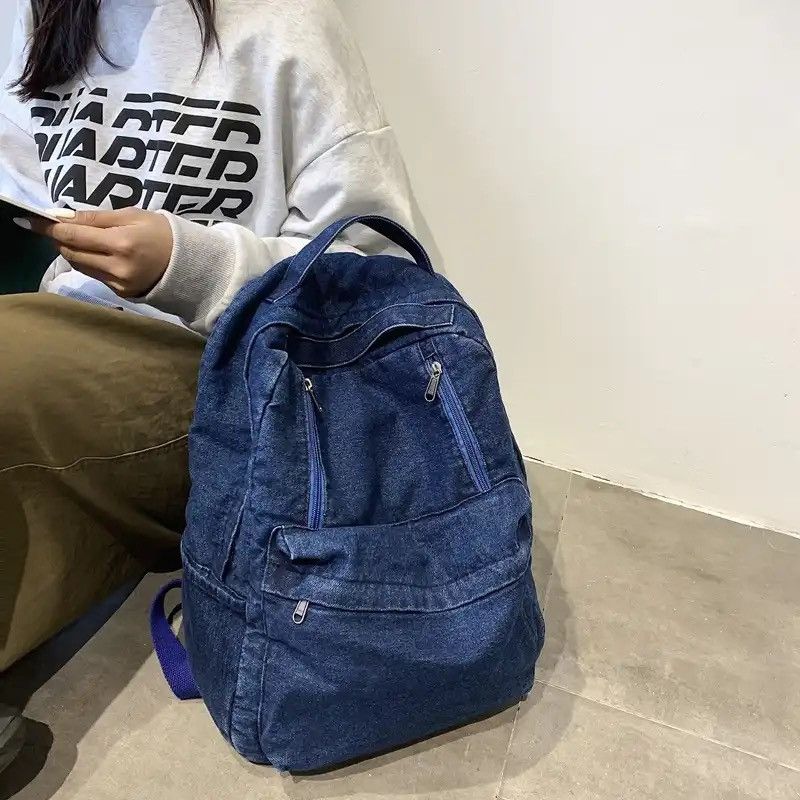 Japanese Brand Denim Blue Backpack Size ONE SIZE - 3 Thumbnail