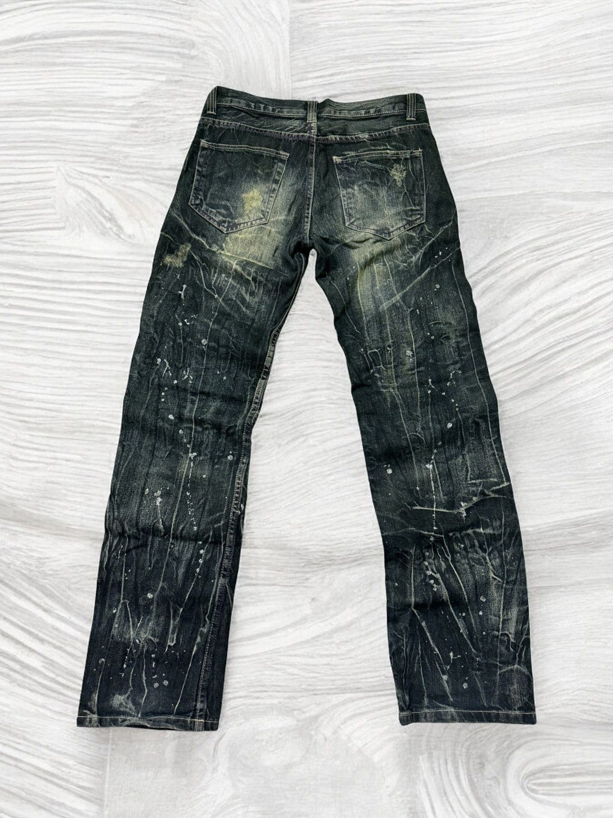Hysteric Glamour × Japanese Brand NYLAUS JEANS Acid Wash Paint Splash Distressed Jeans Size US 30 / EU 46 - 2 Thumbnail