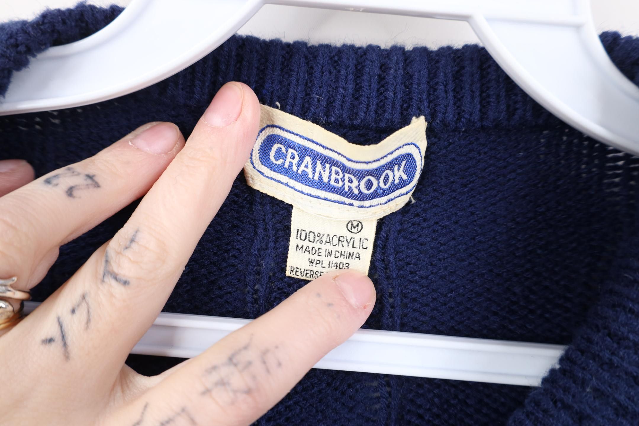 Vintage Vintage 70s 80s Streetwear Chunky Cable Knit Sweater Blue Size M / US 6-8 / IT 42-44 - 6 Thumbnail