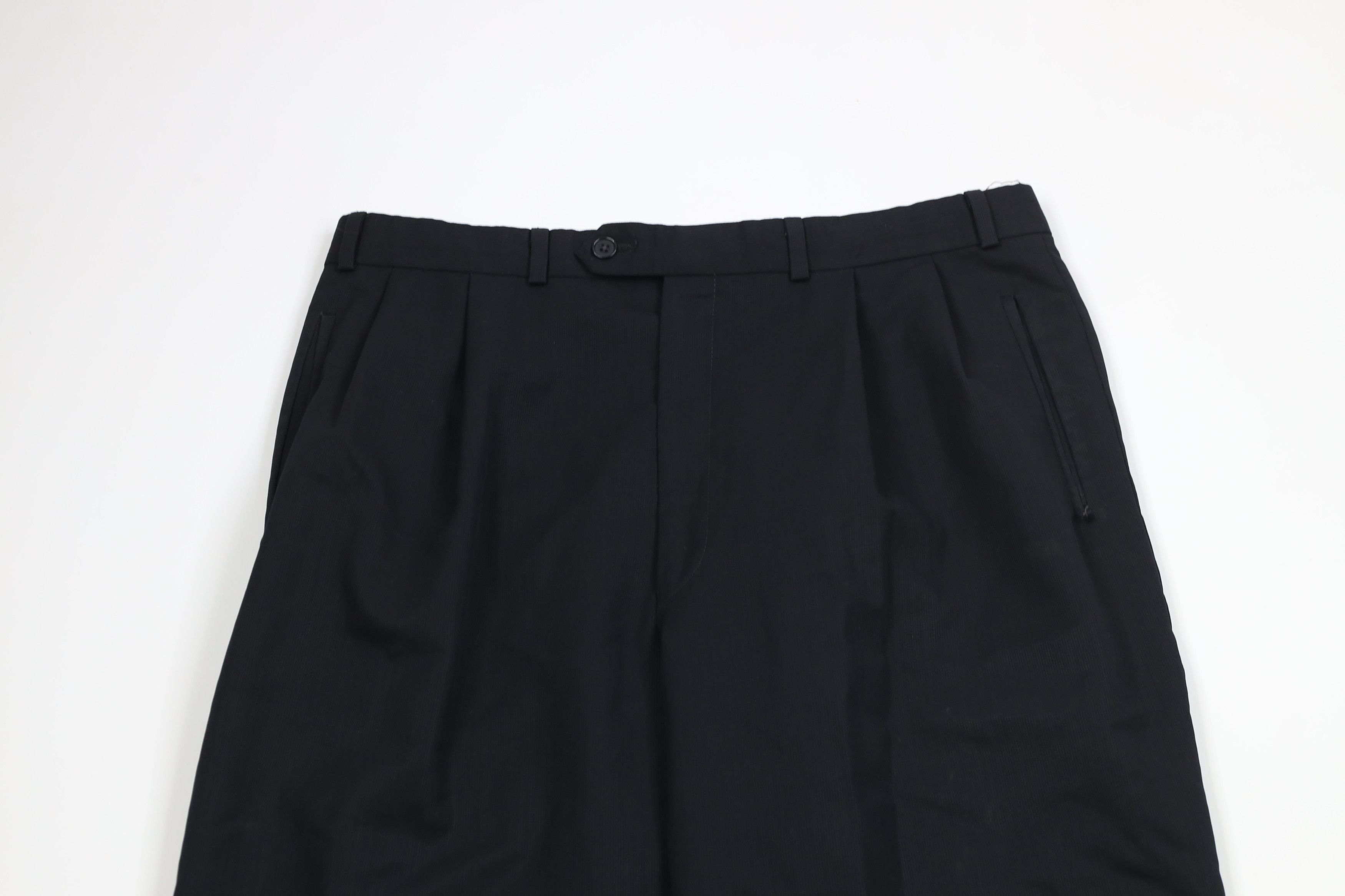 Vintage Vintage 90s Streetwear Wool Wide Leg Chino Pants Black Size US 34 / EU 50 - 2 Thumbnail