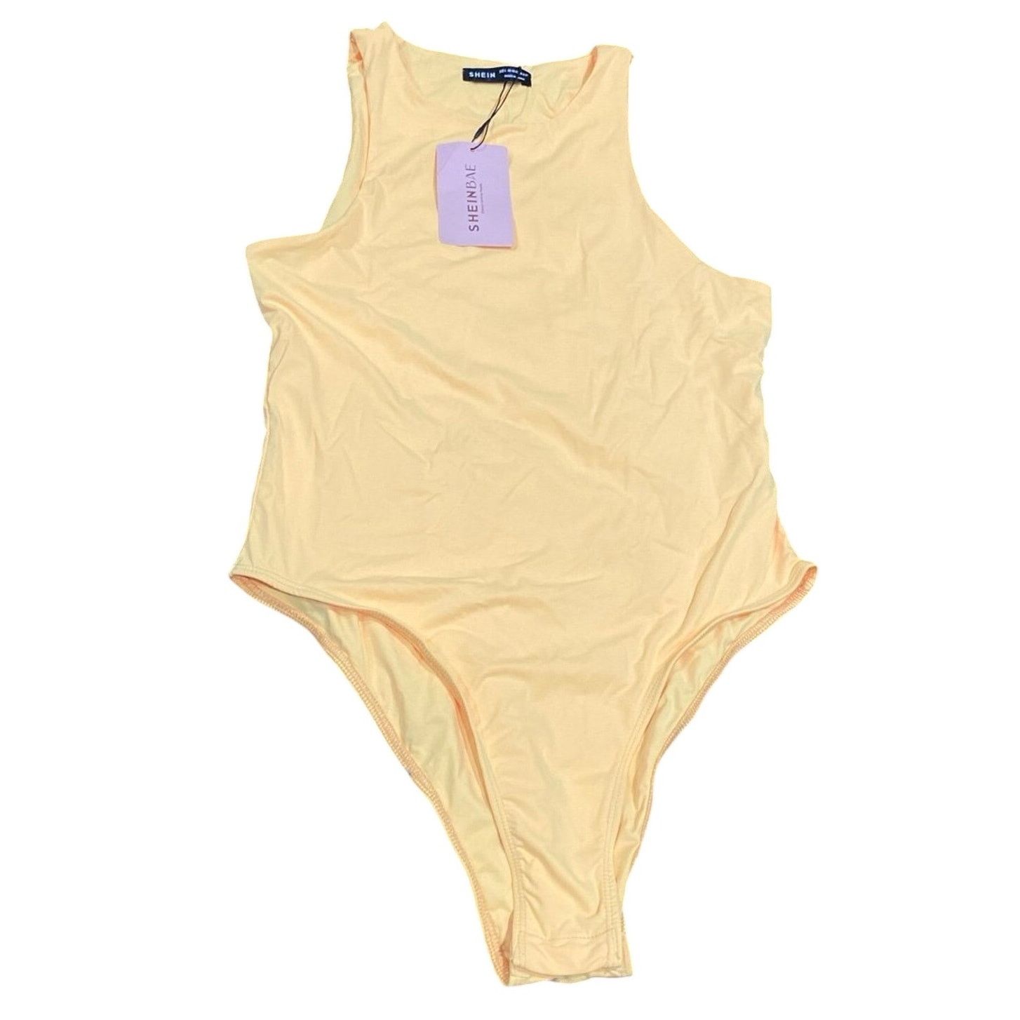 Shein Halter Neck Bodysuit in Yellow, Size L Size L / US 10 / IT 46 - 1 Thumbnail