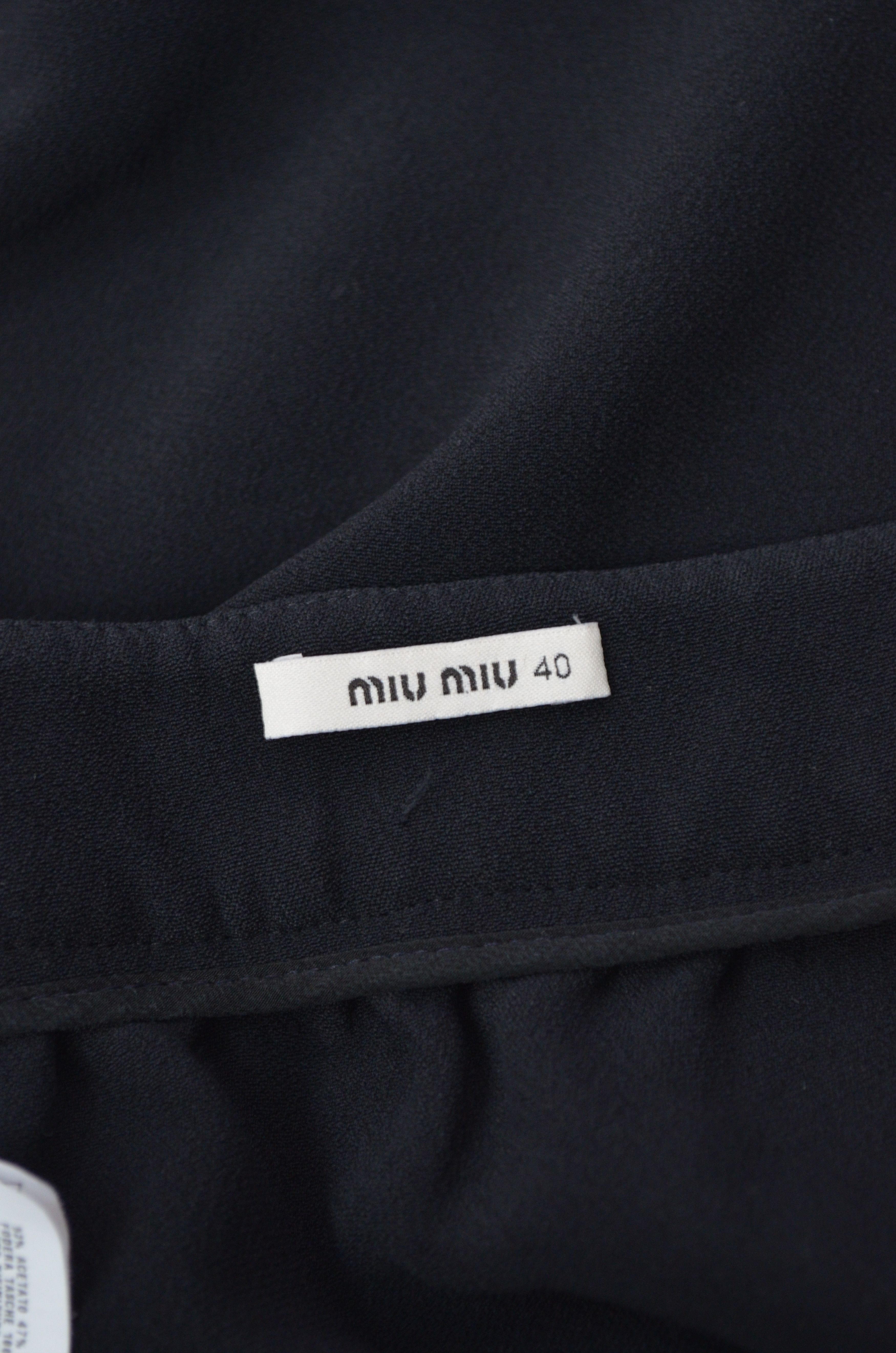Miu Miu × Prada Miu Miu Prada Dark Navy Skirt Acetate Viscose Size IT40 Size 30" / US 8 / IT 44 - 14 Thumbnail