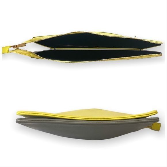Celine New Celine Yellow/Grey Leather Duo Small Pouch Clutch Bag Size ONE SIZE - 5 Thumbnail