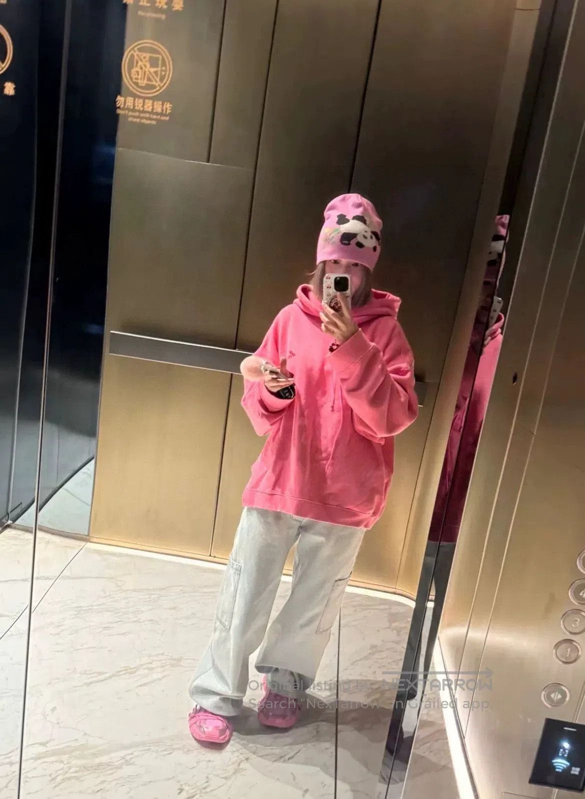 WE11DONE Welldone Pink Hoodie. Size S / US 4 / IT 40 - 7 Thumbnail