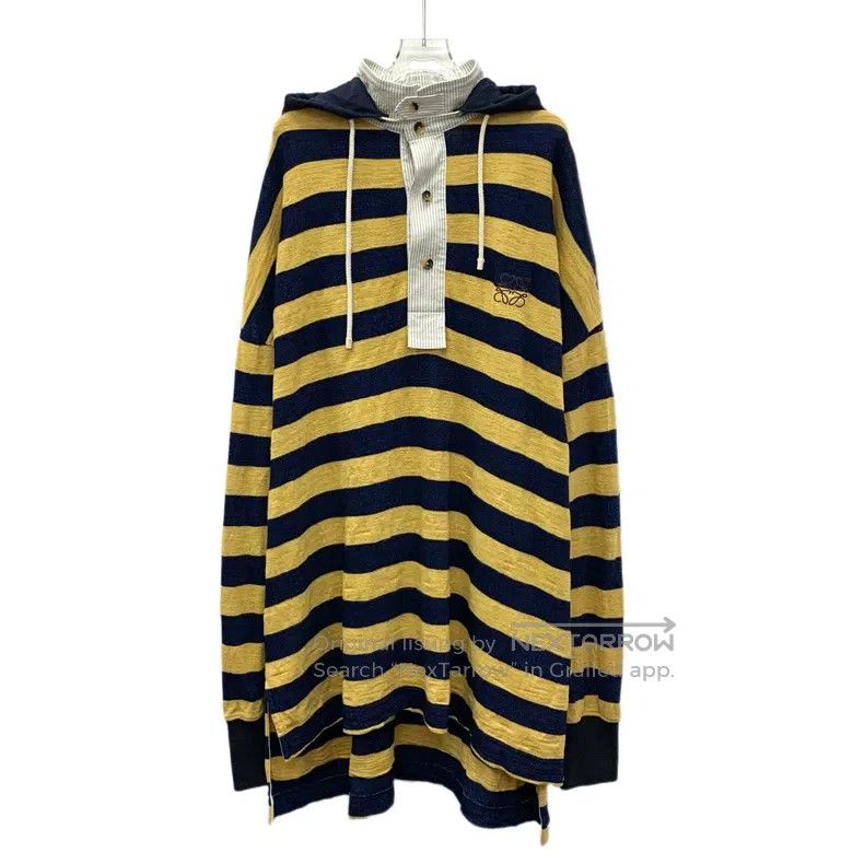 Loewe Loewe Color-blocked striped logo embroidery cotton hooded Size US S / EU 44-46 / 1 - 1 Thumbnail
