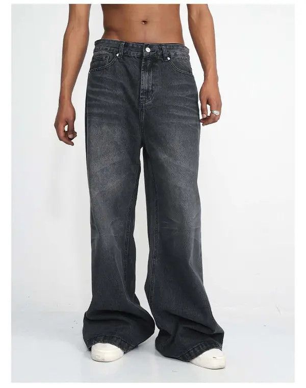 VIBE Baggy Flared Wide Leg Stack Denim Jeans Size US 30 / EU 46 - 1 Thumbnail