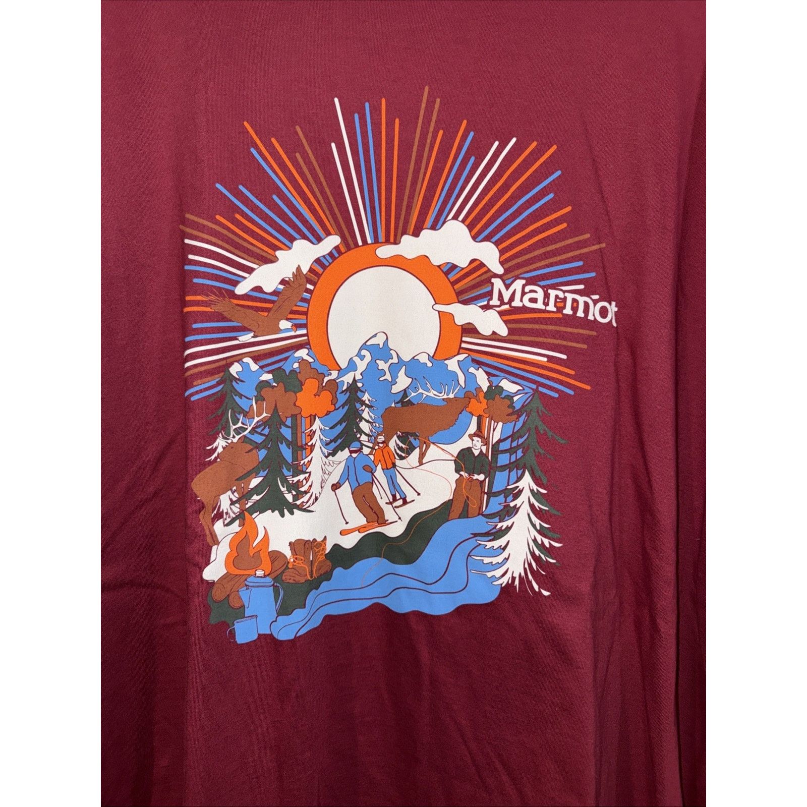 Marmot NWT Sz XXL Marmot Graphic Print T-Shirt. Burgundy Outdoor Size US XXL / EU 58 / 5 - 2 Thumbnail
