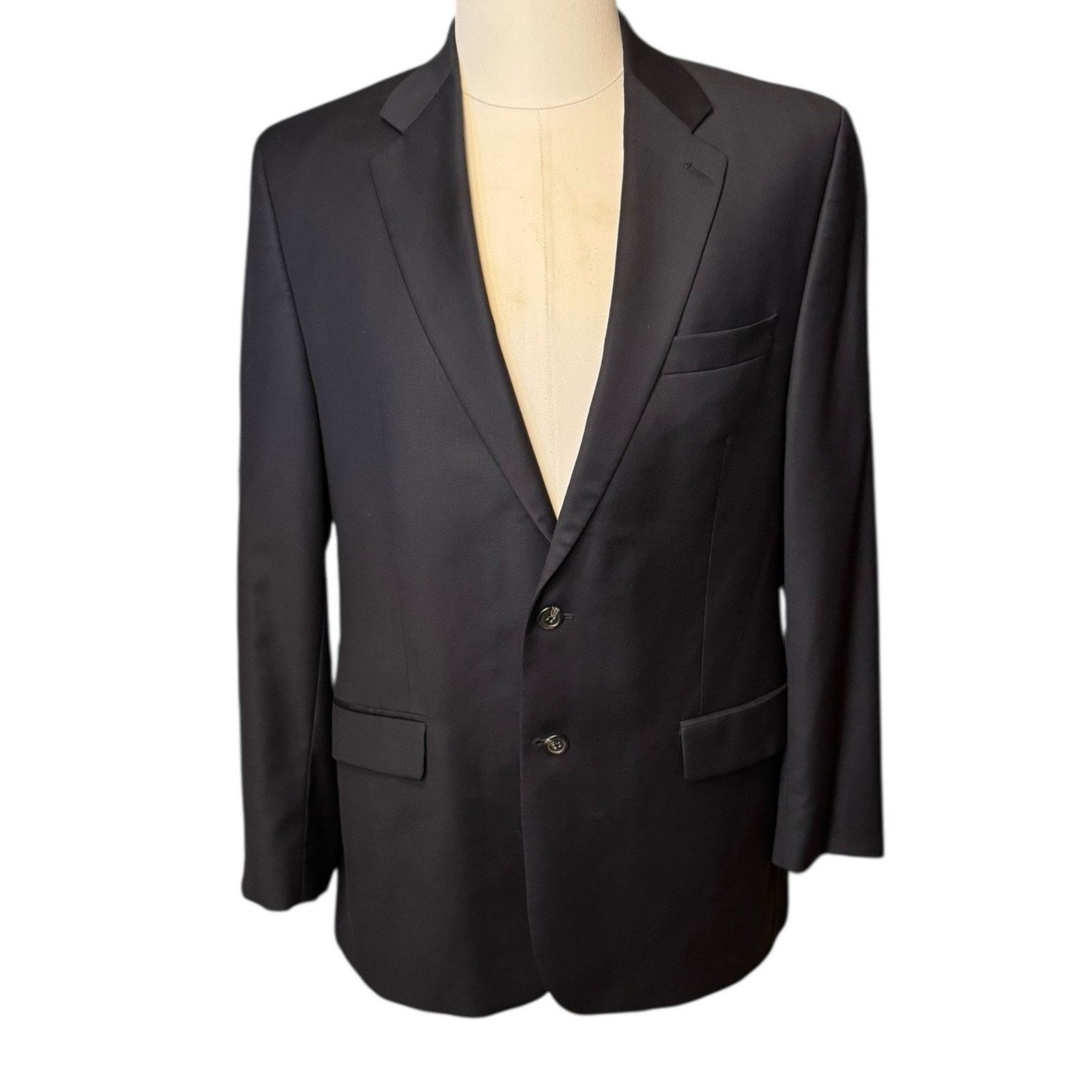 Lauren Ralph Lauren Ralph Lauren 44L Wool Navy Blue Two Button Sport Coat Blazer Size 44L - 1 Thumbnail