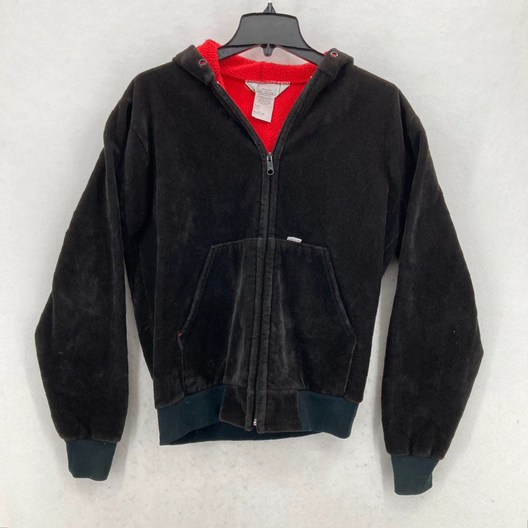 Carhartt VINTAGE Carhartt Jacket Rugged Mens M Hooded Full Zip USA 764 Black Knit Lined Polyester Nylon - Carhartt Rugged Wear Size US M / EU 48-50 / 2 - 2 Thumbnail