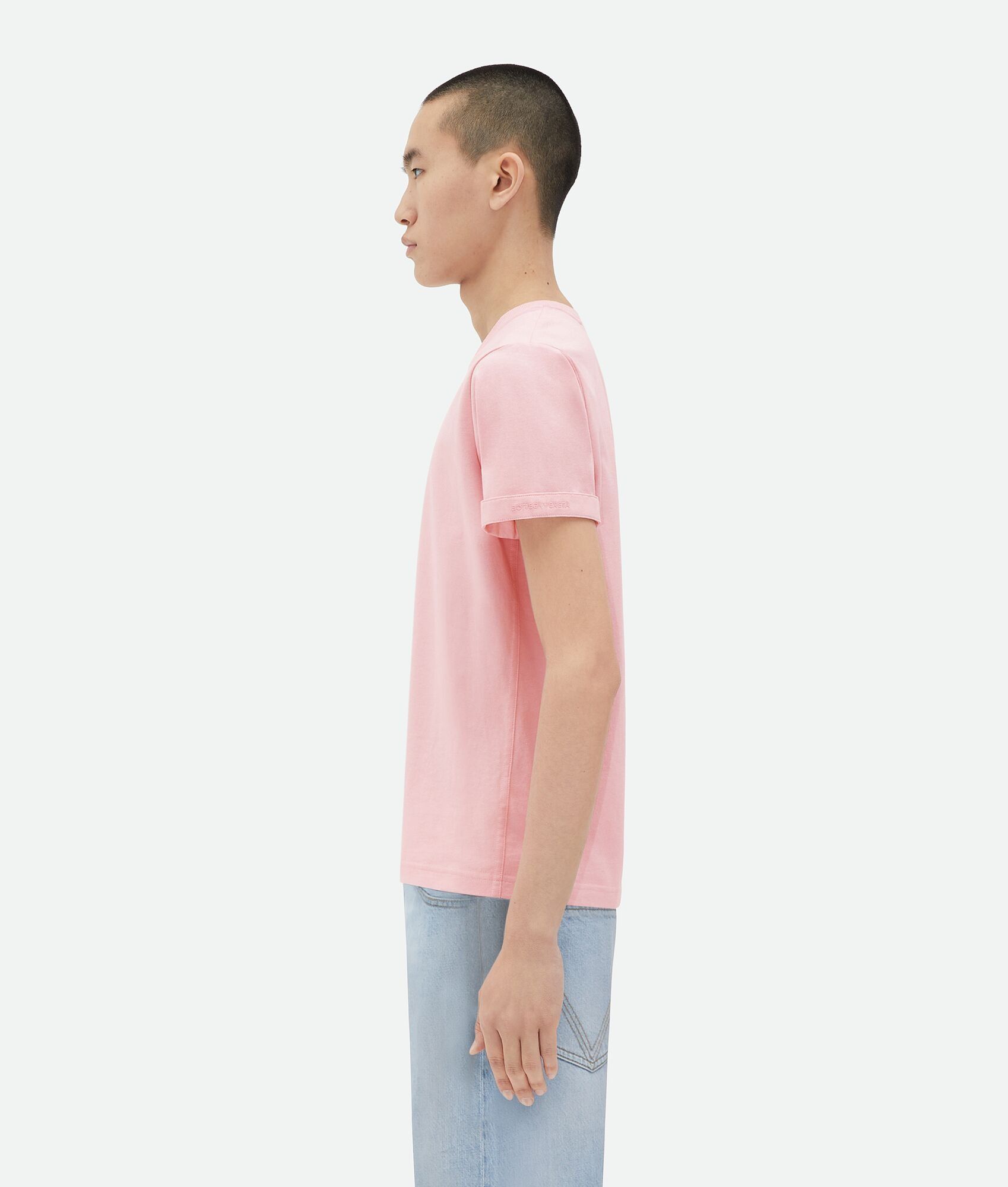 Bottega Veneta o1n1vont0125 Light Cotton T-Shirt in Light Pink Size US S / EU 44-46 / 1 - 2 Thumbnail