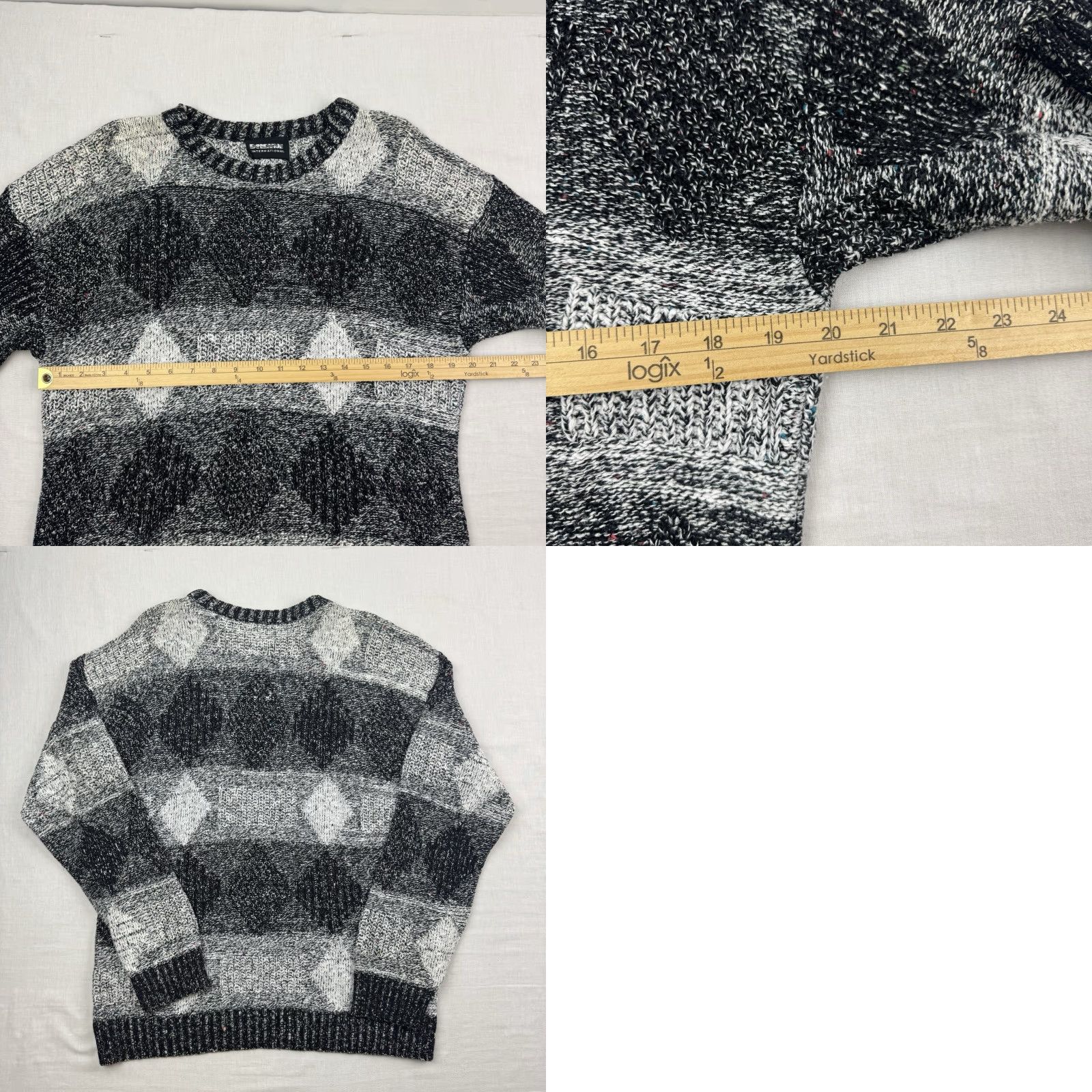Vintage VINTAGE Expressions Sweater Men Adult Large Black Knit Geometric 80s Crew Neck Pullover Mens Size US L / EU 52-54 / 3 - 8 Thumbnail