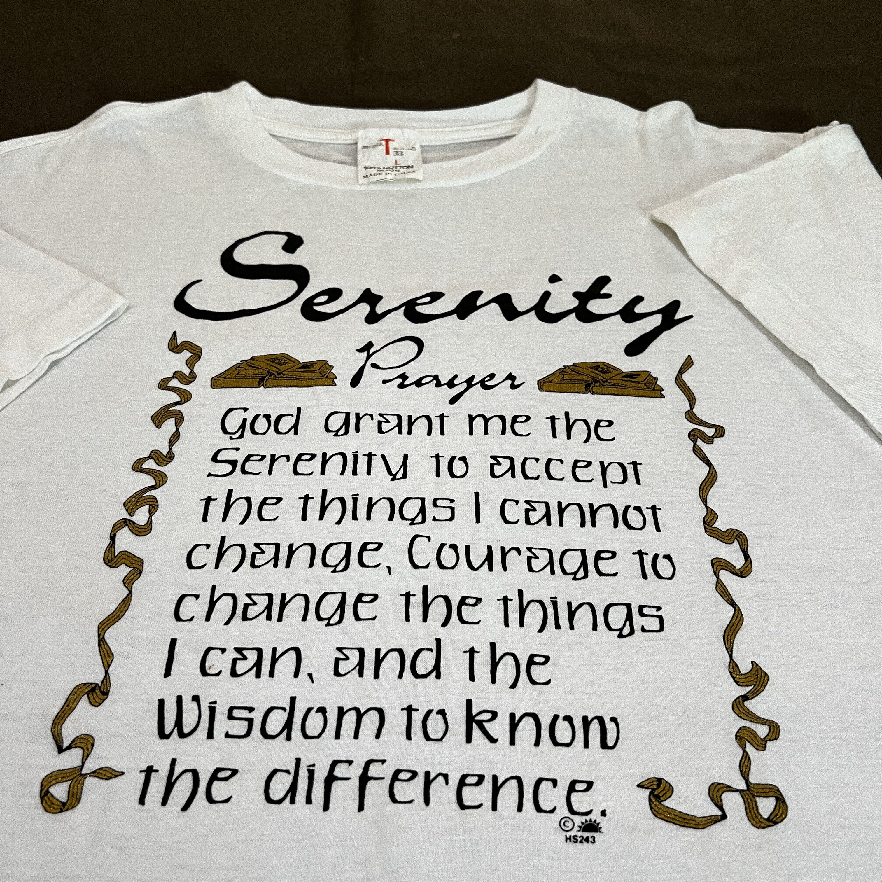 Vintage Vintage 90s Serenity Prayer Jesus God Holy Bible Tee Size US L / EU 52-54 / 3 - 1 Thumbnail