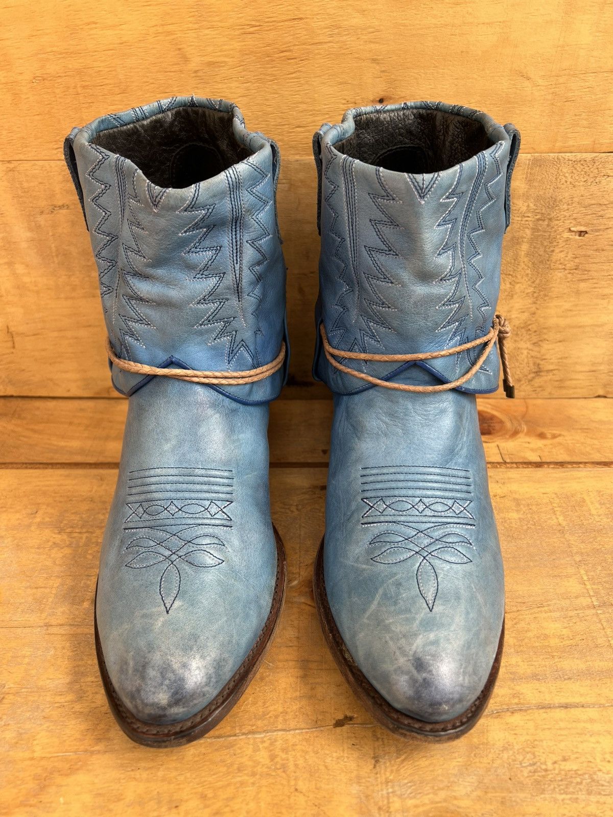 Sendra Sendra Western Biker Blue Leather Boots Size US 11 / IT 41 - 2 Thumbnail
