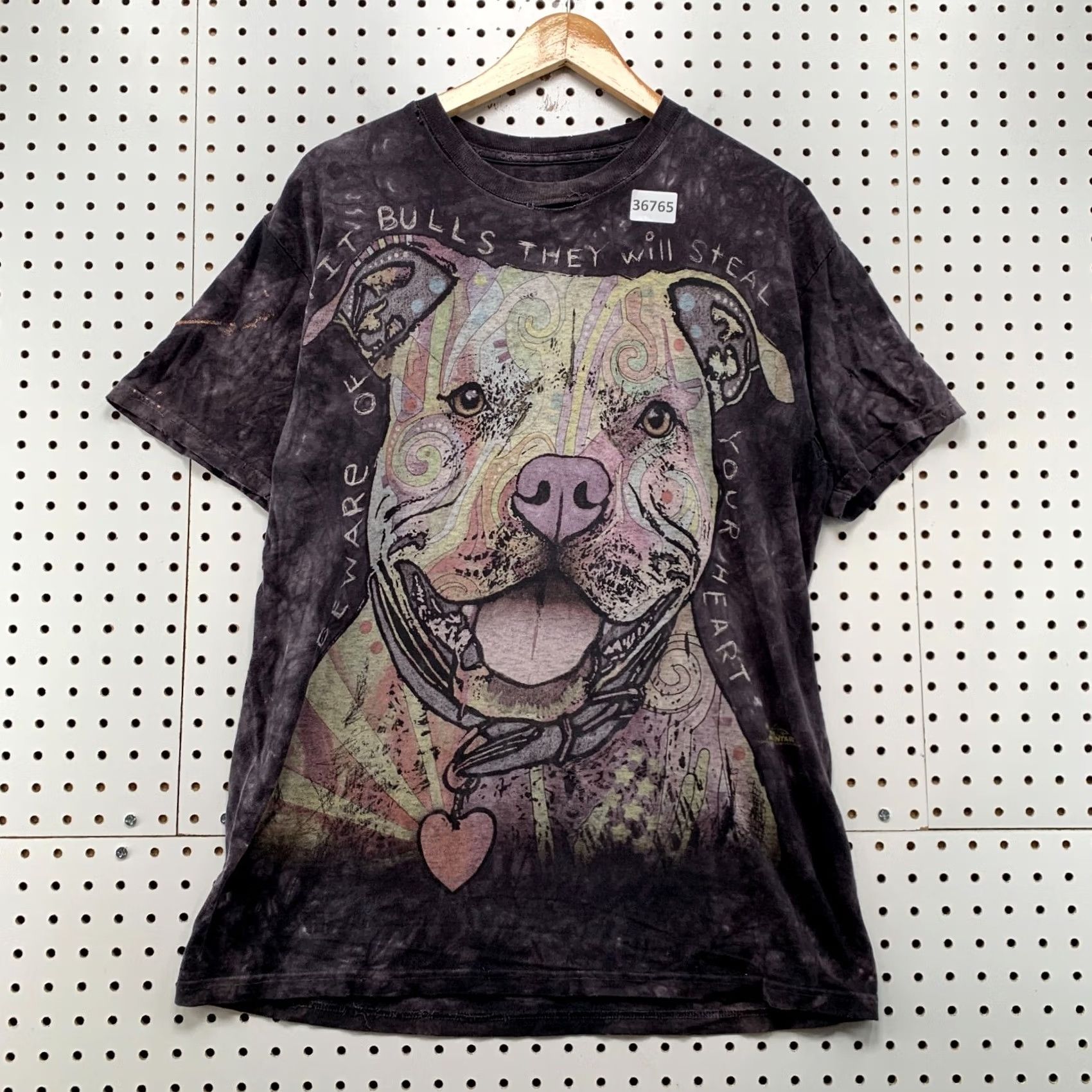 The Mountain VINTAGE The Mountain Pitbull Shirt Mens M Gray Grunge 20x29 Acid Wash Distressed Holes Shirt Mens Size US M / EU 48-50 / 2 - 2 Thumbnail