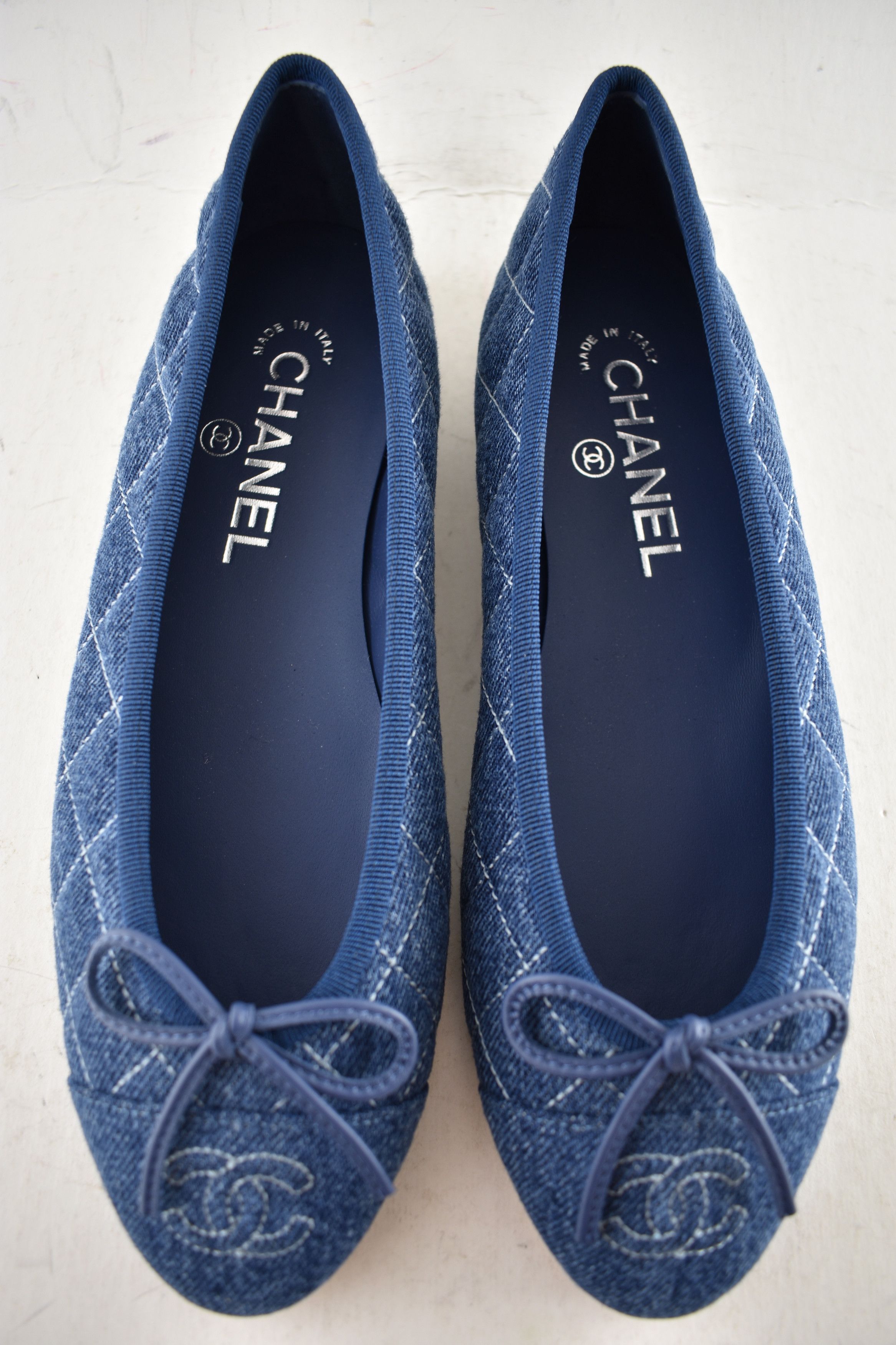 Chanel Chanel 26P Denim Quilted CC Logo Ballet Ballerina Flat 41.5 Size US 11.5 / IT 41.5 - 10 Thumbnail