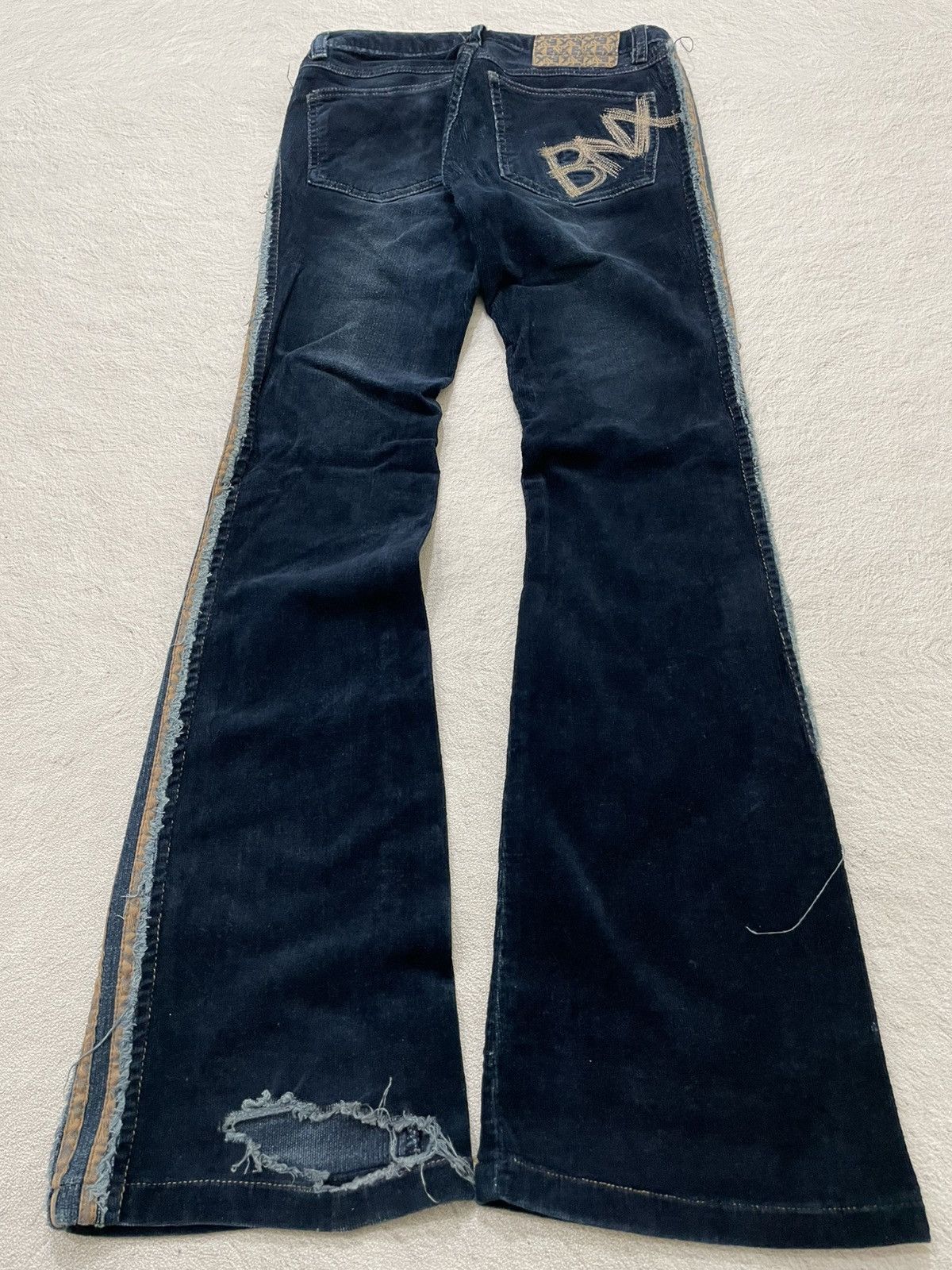 Japanese Brand 2000s BNX Corduroy Pants Crazy Flare Y2K Size 25" / US 0 / IT 36 - 2 Thumbnail