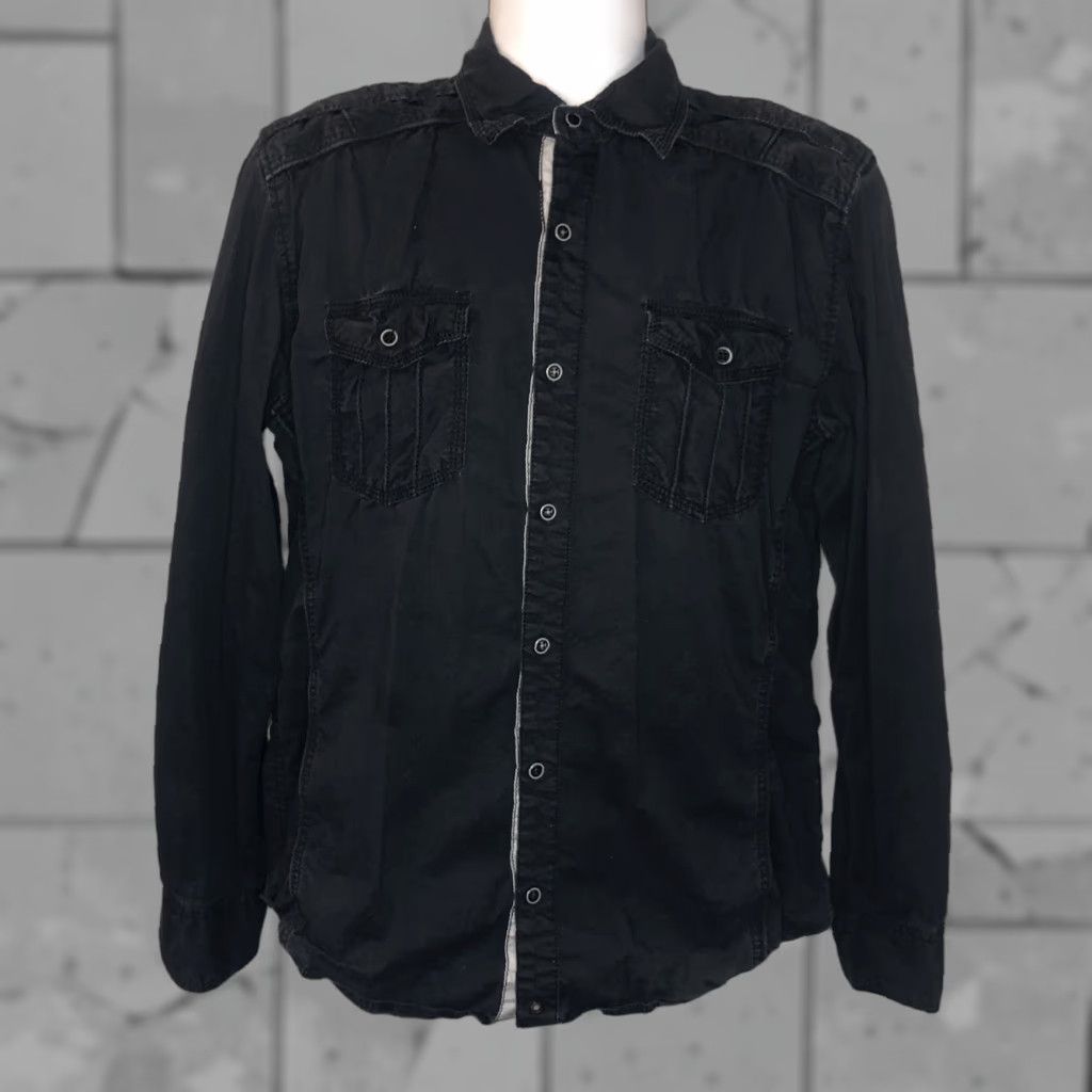 Buckle Black Buckle Black Athletic Fit Mens Shirt M Shirt Black Long Sleeve Button-Up Collared Solid Vintage No Regular Size M Mens Size US M / EU 48-50 / 2 - 1 Thumbnail