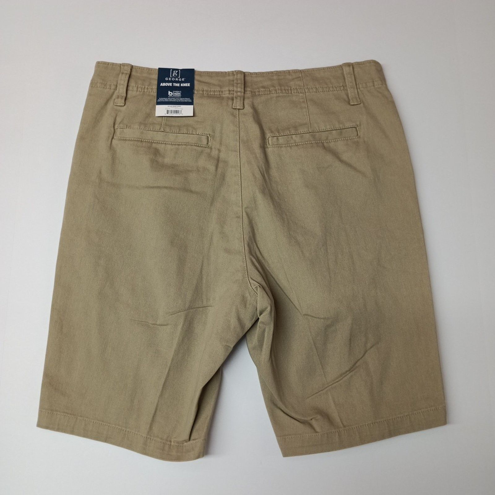 George George Twill Shorts Men's Size 30 Beige Flat Front 9" Inseam Size US 30 / EU 46 - 4 Thumbnail