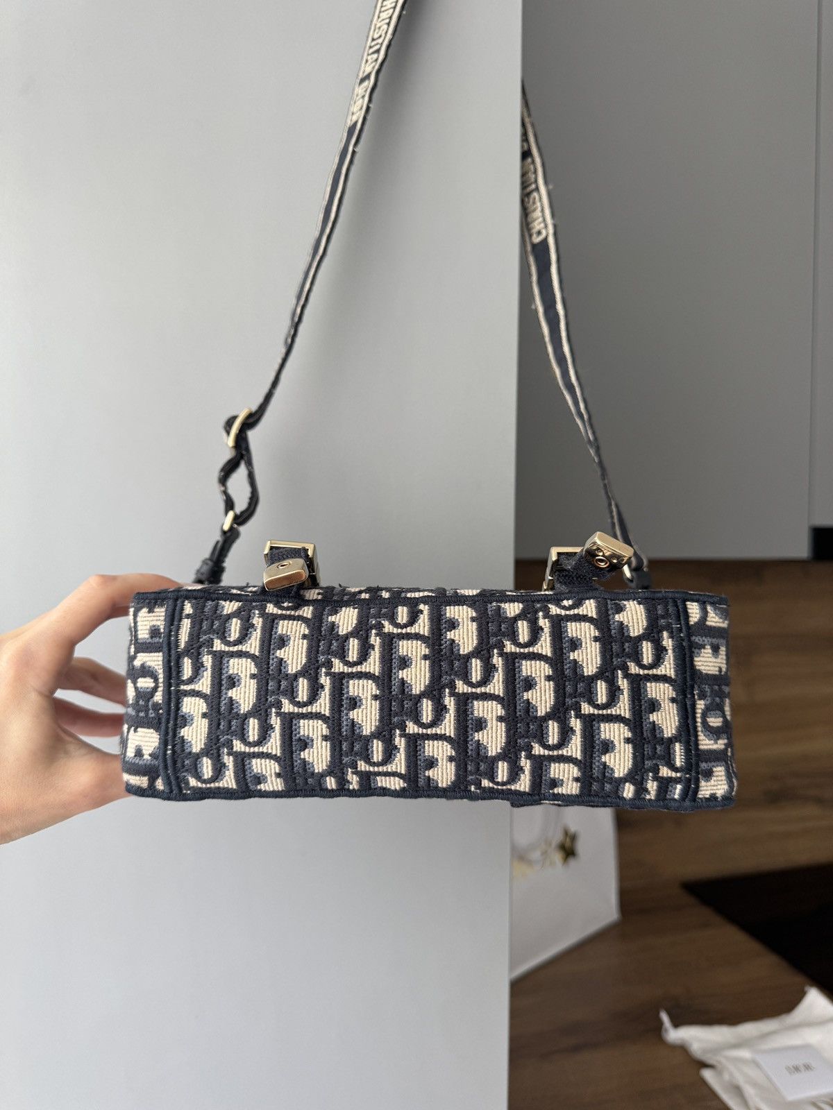 Dior DIOR Small Diorcamp Bag Blue Oblique Embroidery Size ONE SIZE - 5 Thumbnail