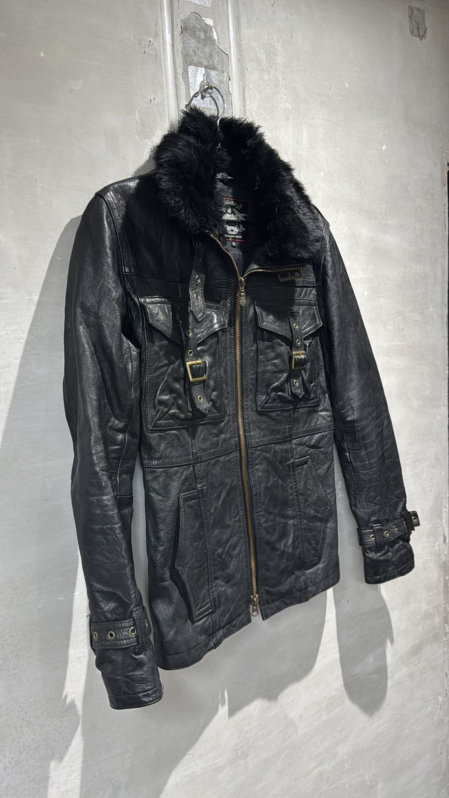 Tornado Mart Rare Tornado Mart Japan Fur Buckled Leather Jacket Size US M / EU 48-50 / 2 - 2 Thumbnail