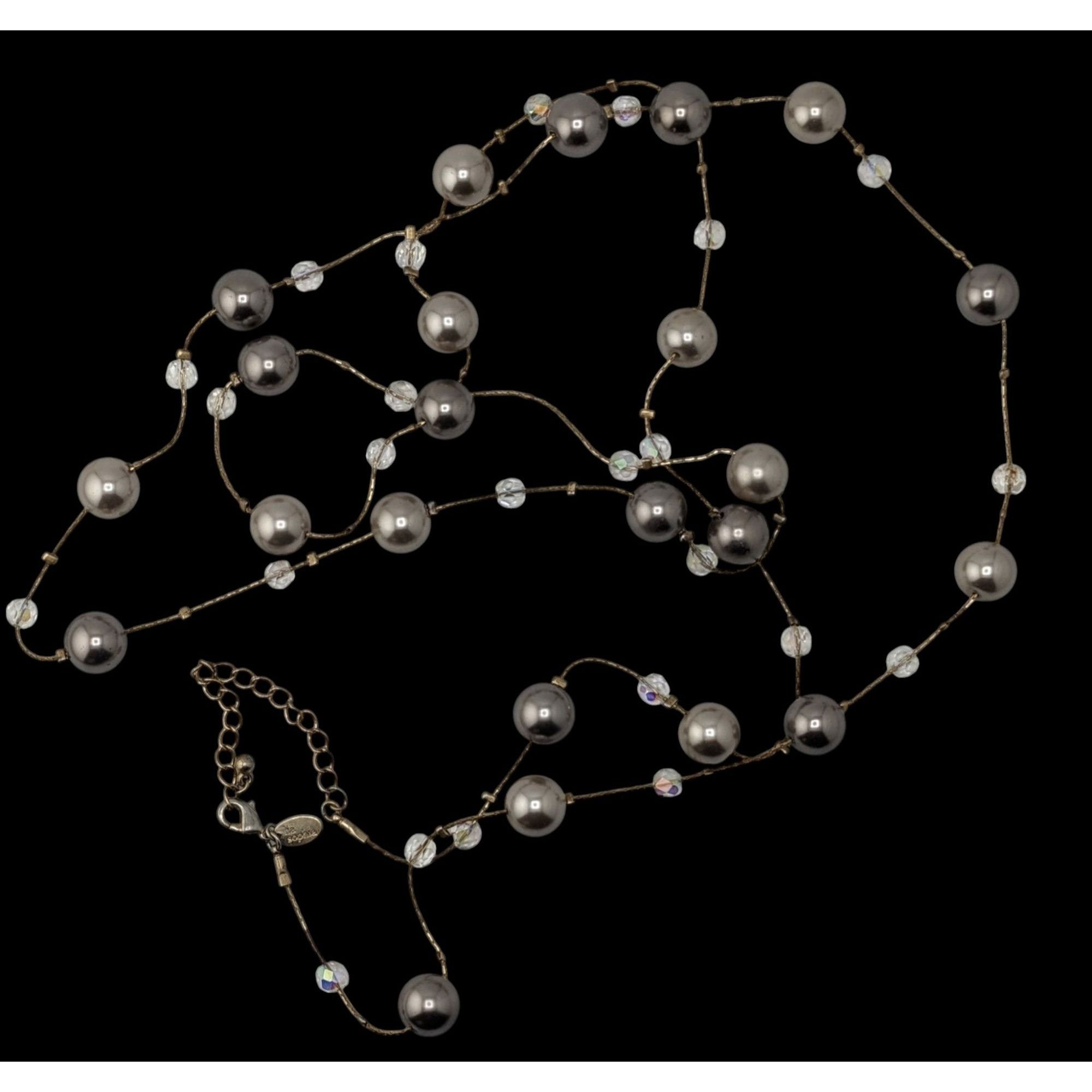 Other Lia Sophia Caramelo Long Necklace With Faux Pearls And Iride Size ONE SIZE - 2 Thumbnail