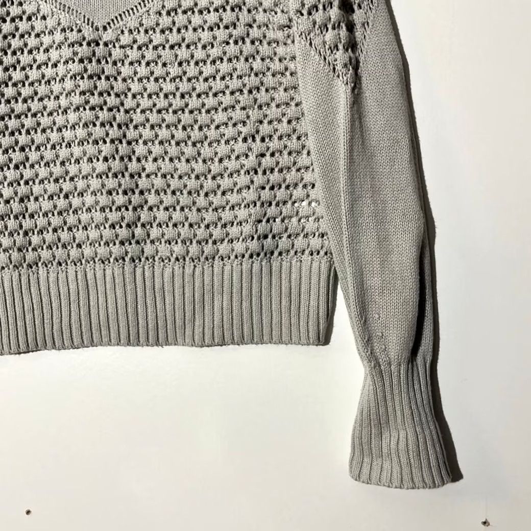 Lucky Brand Lucky Brand Gray Crochet Knit Puff Sleeve Pullover Sweater Womens Size L Size L / US 10 / IT 46 - 3 Thumbnail