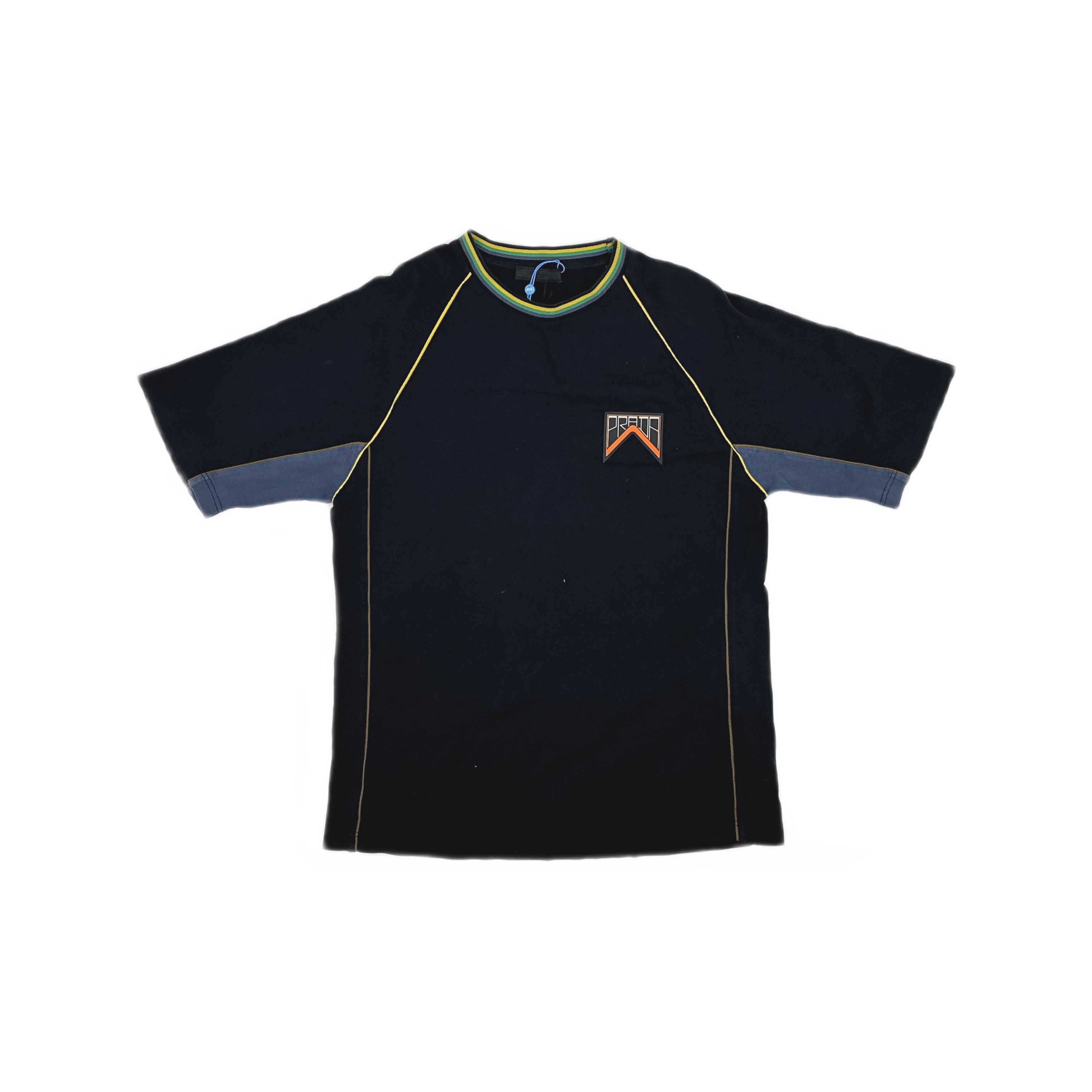 Prada Prada Striped Collar Logo T-Shirt Size M Size US M / EU 48-50 / 2 - 1 Thumbnail