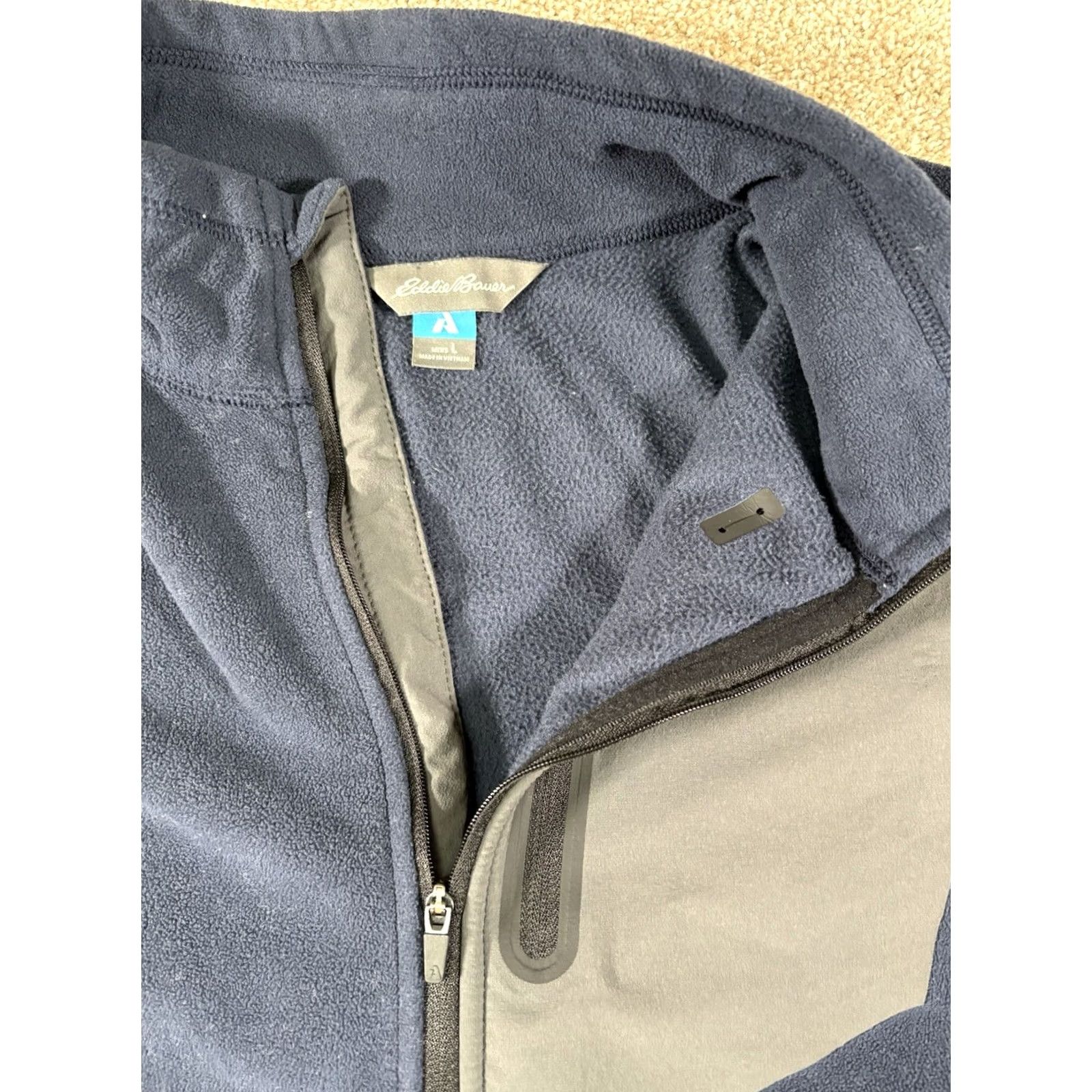 Eddie Bauer Eddie Bauer First Ascent Quarter Zip Fleece Navy Blue Mens Size Large Tall Sleeve Long Zip Mock Neck Logo Pattern Solid Vintage No Size US L / EU 52-54 / 3 - 3 Thumbnail